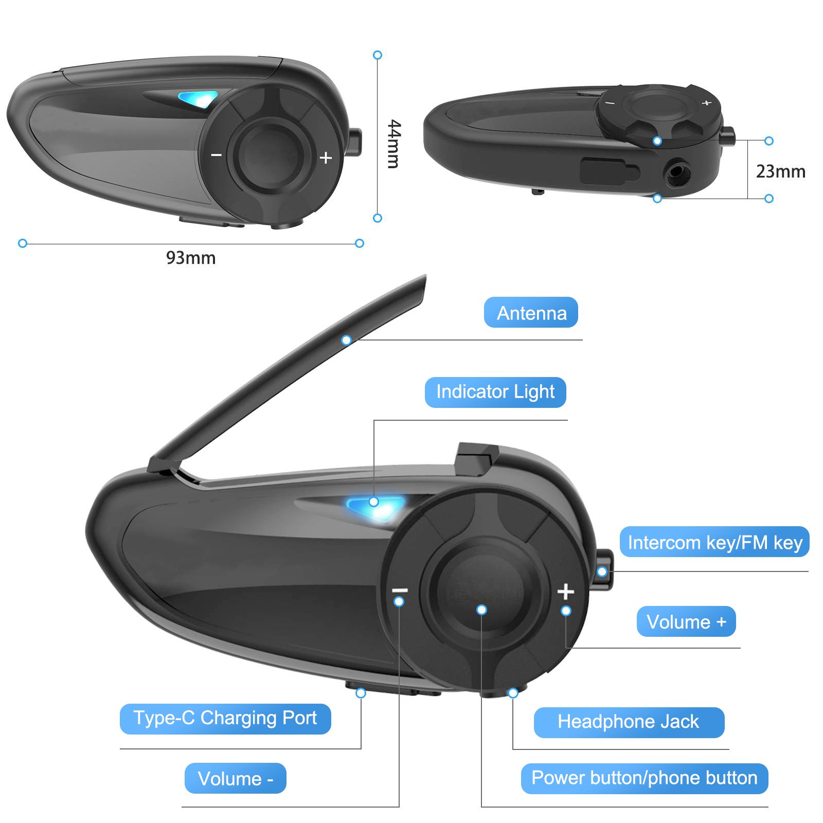 Sistem comunicare moto PNI BTH03 pentru casca inchisa sau deschisa