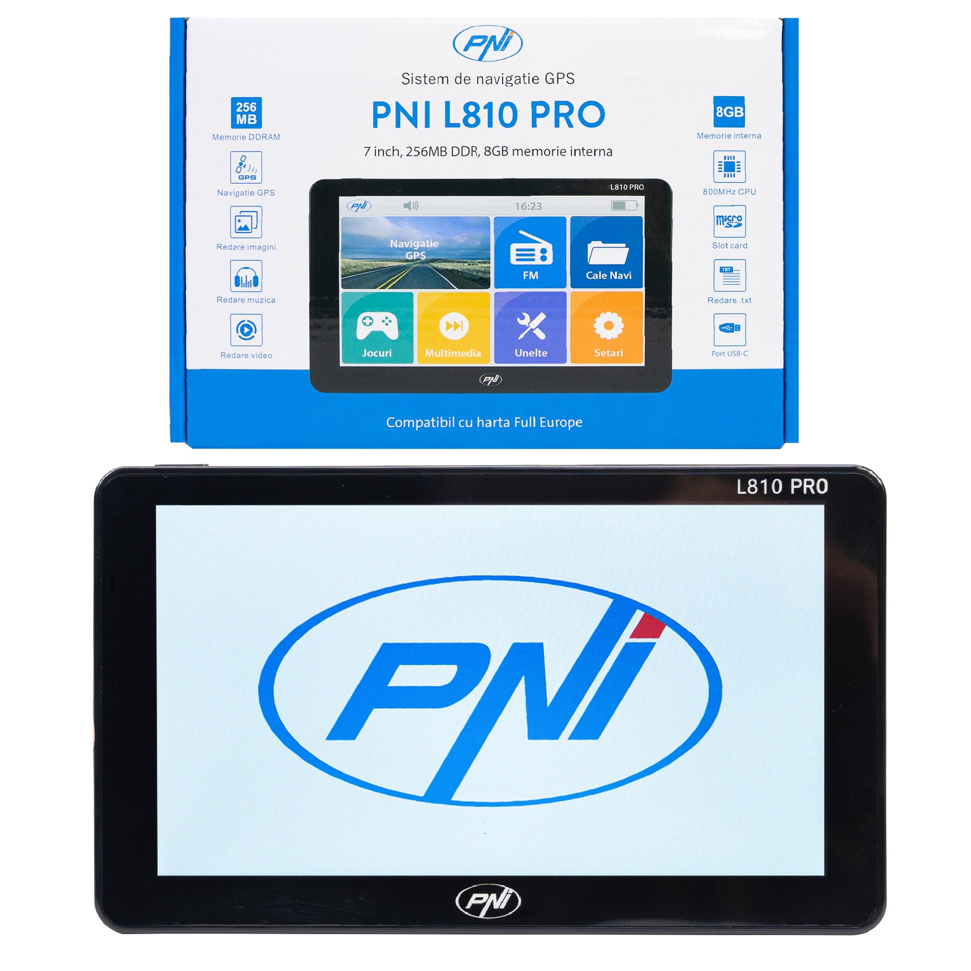 Sistem de navigatie GPS PNI L810 PRO ecran 7 inch, 800 MHz, 256MB DDR, 8GB memorie interna, FM transmitter