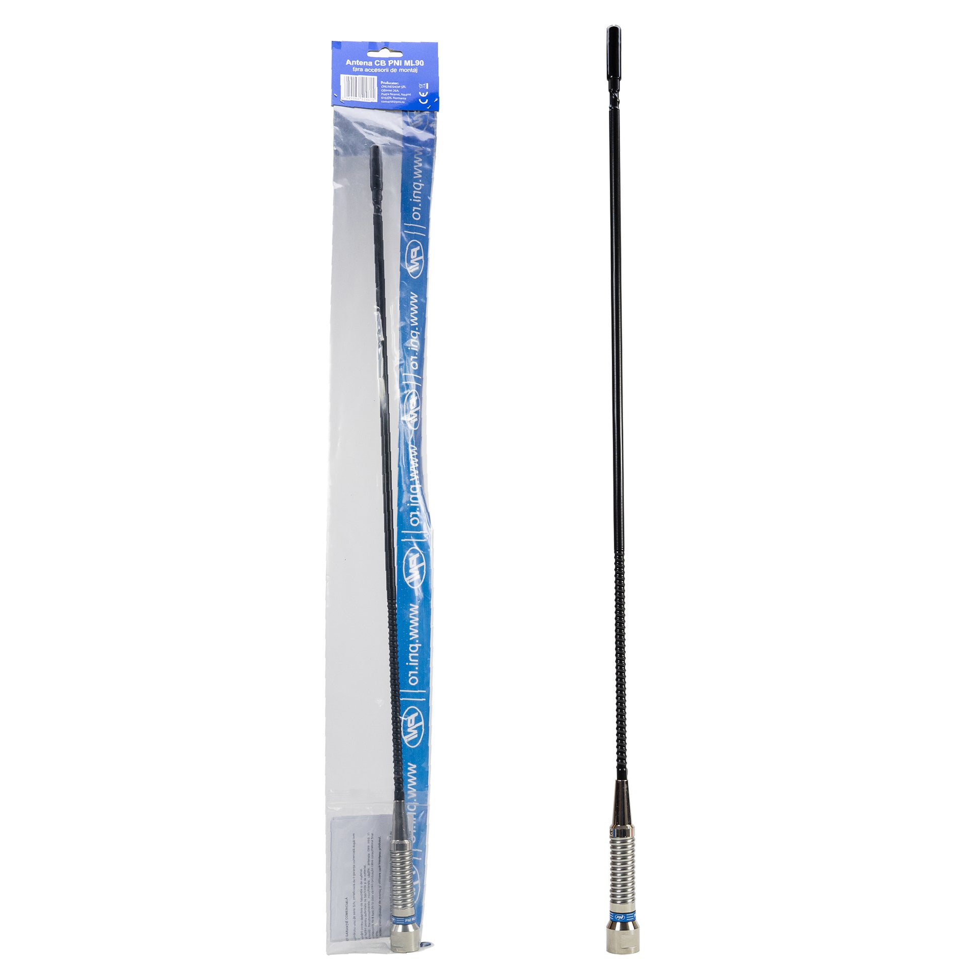 Bax 50 bucati antene CB PNI ML90 26-30MHz, 71 cm, 150W, fara cablu, compatibila cu orice conexiune PL259
