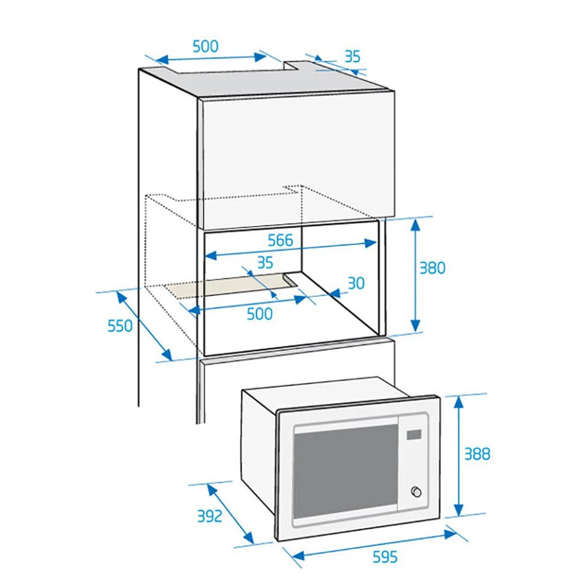 Kit Cuptor cu microunde incorporabil Beko MGB25332BG, 900 W, 25 L, functie auto cook, gri/negru + Sticky Pad Blue