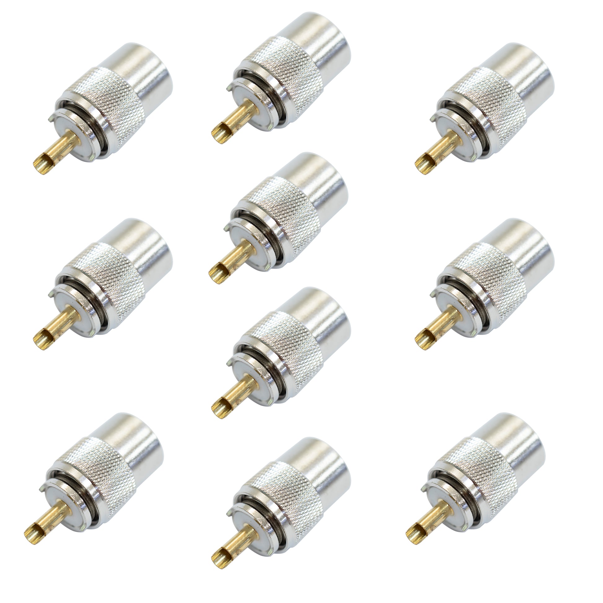 Set cu 10 bucati mufa PNI PL259 pentru cablu RG213 pin central aurit 9 mm