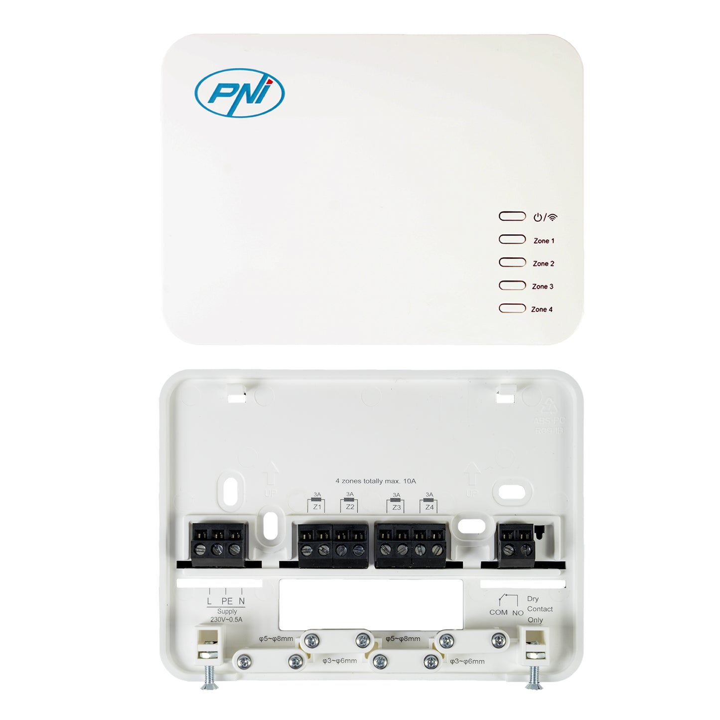 Termostat inteligent PNI CT440 fara fir, cu WiFi, control 4 zone prin Internet, pentru centrale termice, pompe, electrovalve, APP TuyaSmart