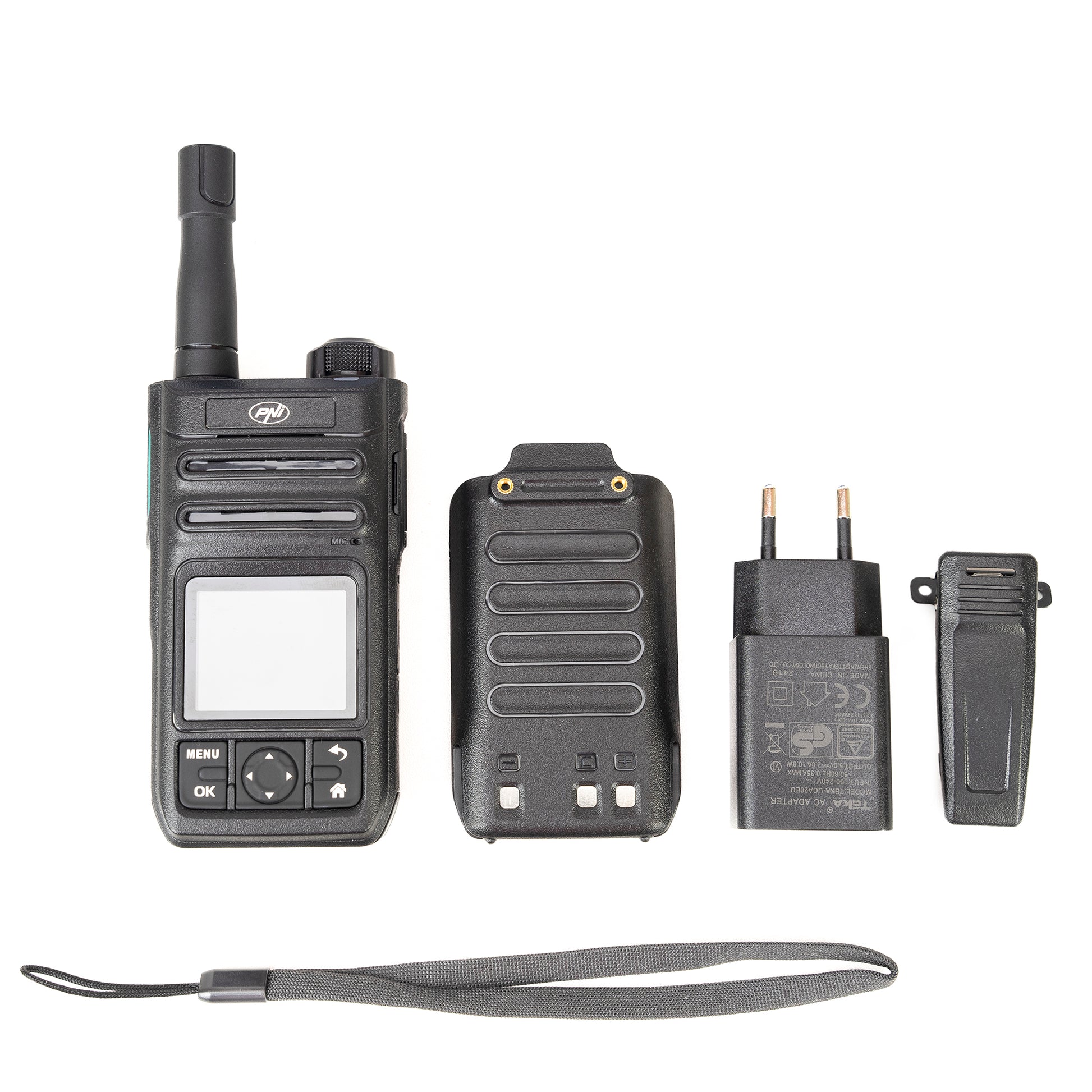Statie radio portabila PNI PoC 1800, GSM 4G LTE, Wi-Fi 2.4GHz, Android OS, ecran color 1.77 inch, acumulator Li-Ion 4400 mAh, IP54