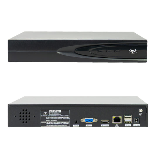 Pachet NVR PNI House IP816 cu 4 camere PNI IP780 4K, sursa, switch, cabluri, mufe si splitere