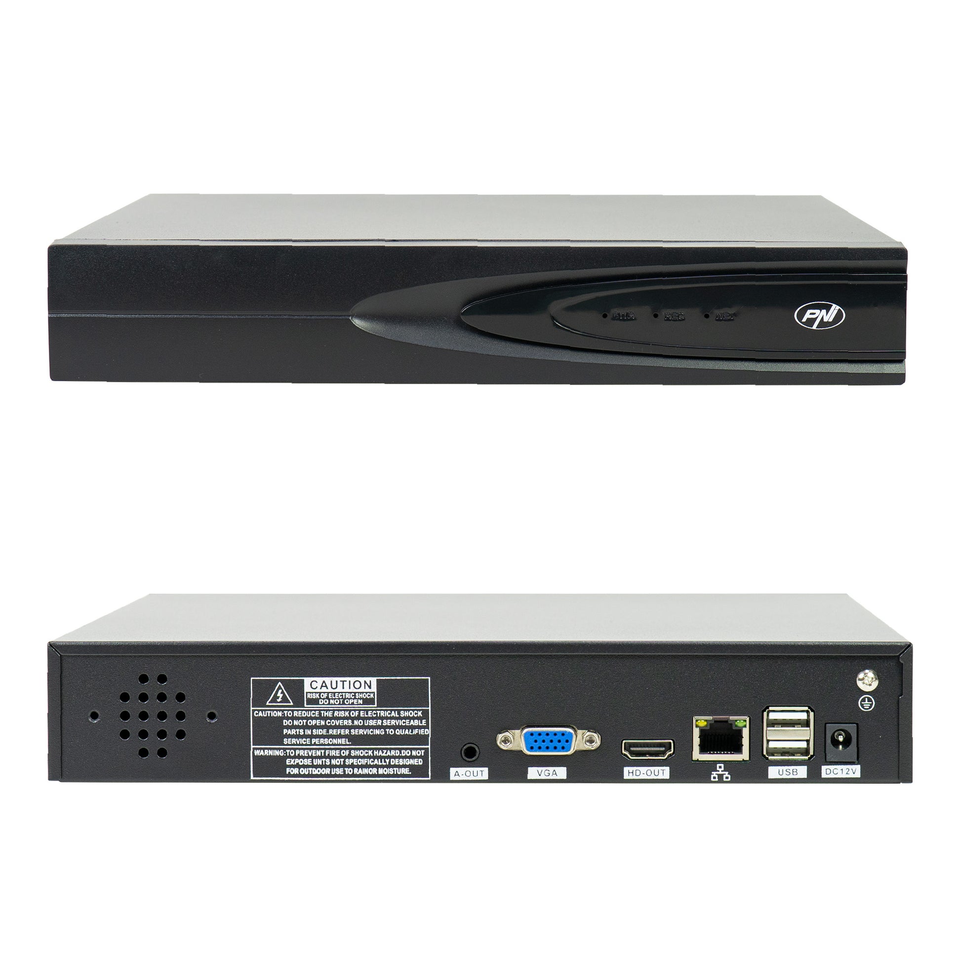 Pachet NVR PNI House IP816 cu 2 camere PNI IP740 4MP, sursa, switch, cabluri, mufe si splitere