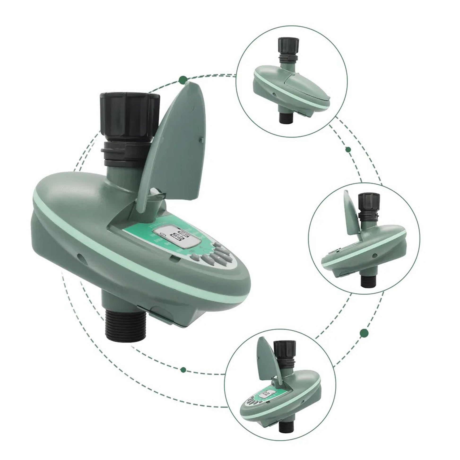 Programator pentru irigare PNI BX-6606, digital, 0.8MPa, capac protectie, verde