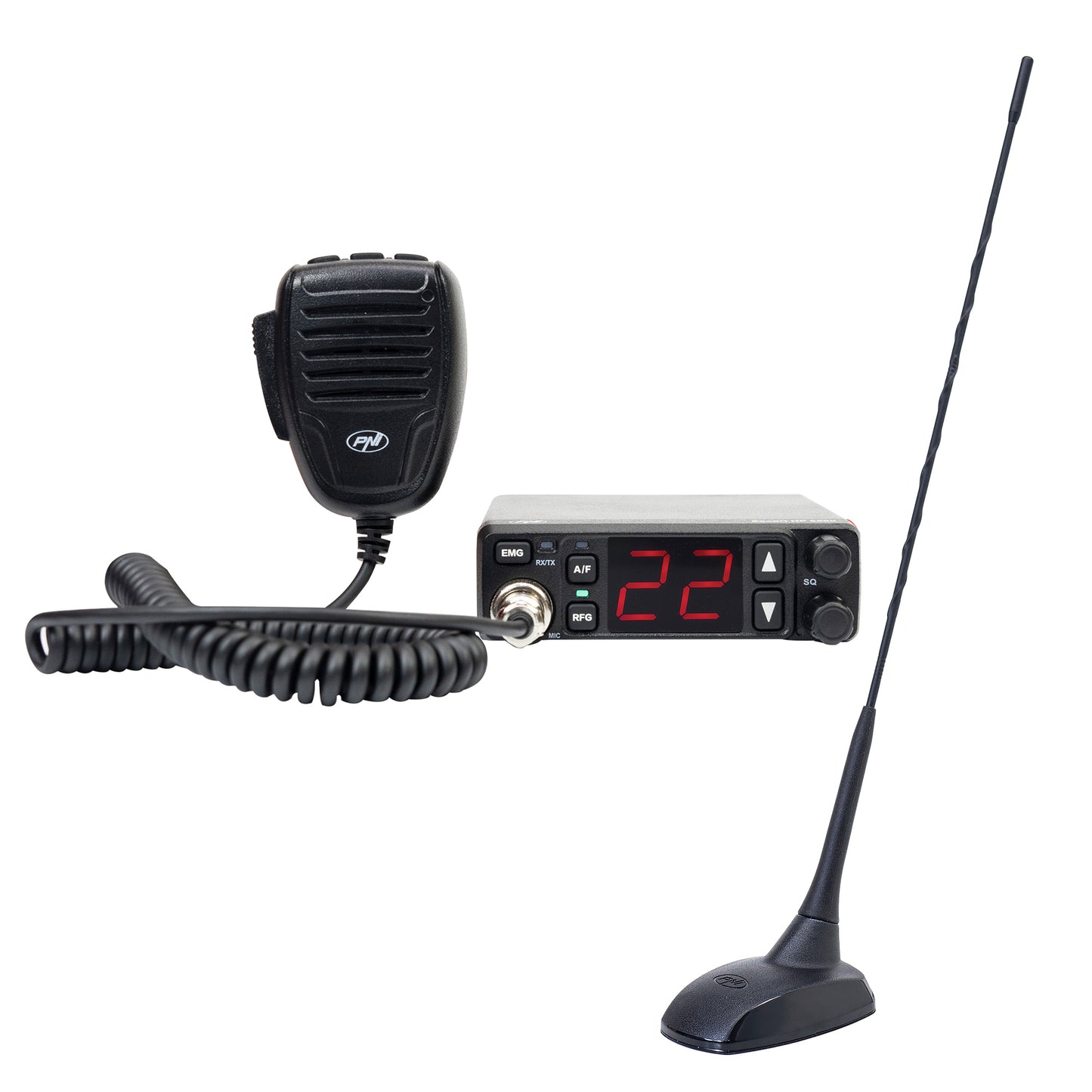 Kit Statie radio CB PNI Escort HP 5500 si antena CB PNI Extra 48, 45 cm, SWR 1.0, cu magnet inclus