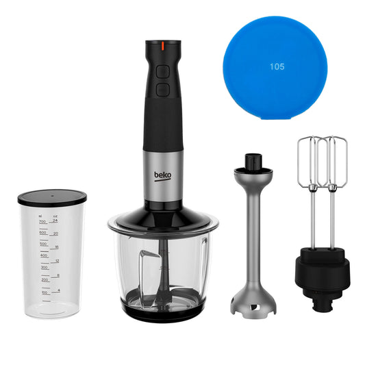 Set blender de mana Beko HBA81762BX, 750W, functie Turbo, 1l cu accesoriu Sticky Pad Blue