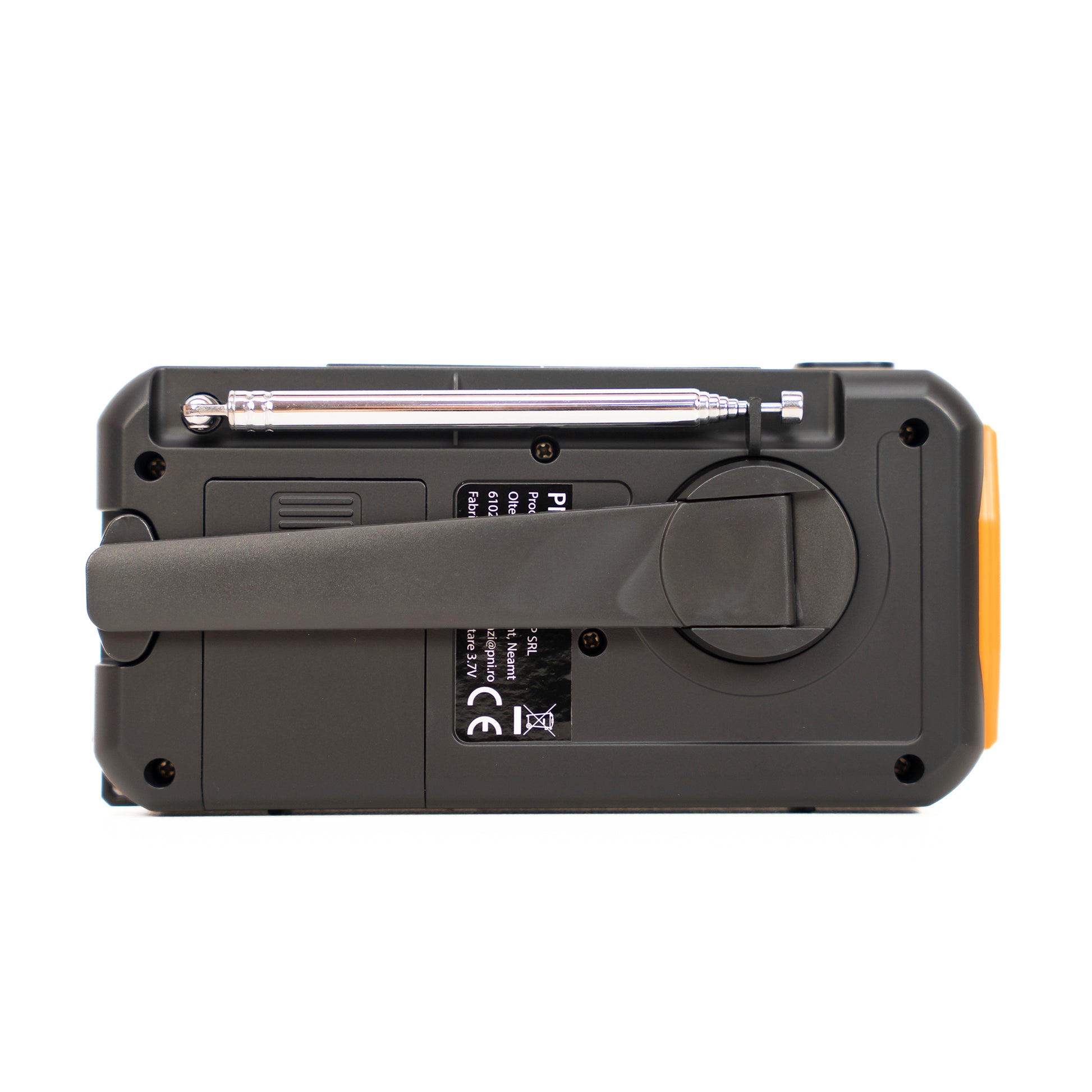 Radio portabil PNI DYN300 cu dinam, incarcare solara, lanterna, powerbank 4000 mAh, SOS, IPX3, orange