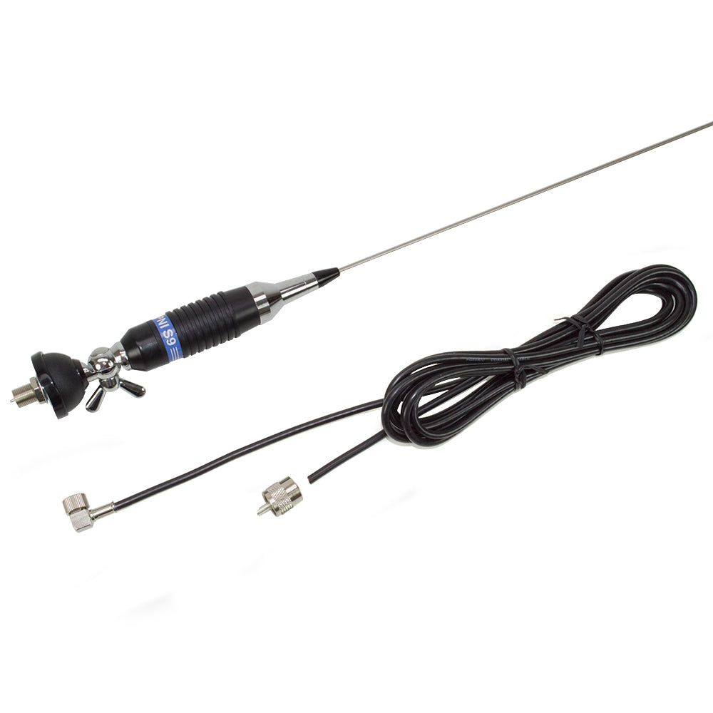 Antena CB PNI S9, 120 cm, cu fluture, cablu RG58 de 4m si reflectometru PNI SWR-300 pentru masurare SWR