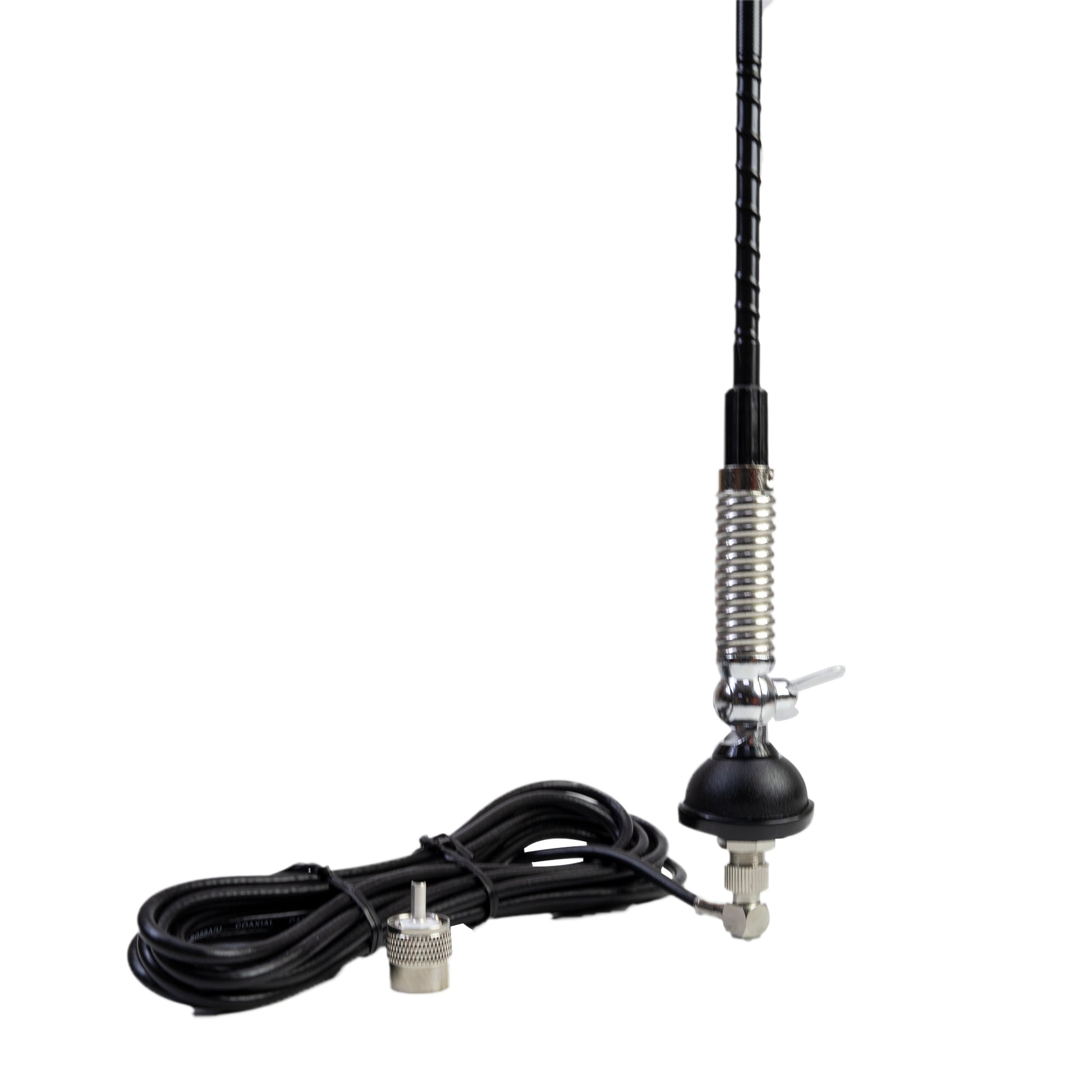 Antena CB PNI S60, 59 cm, cu fluture, cablu RG58 de 4m si reflectometru PNI SWR-300 pentru masurare SWR, negru