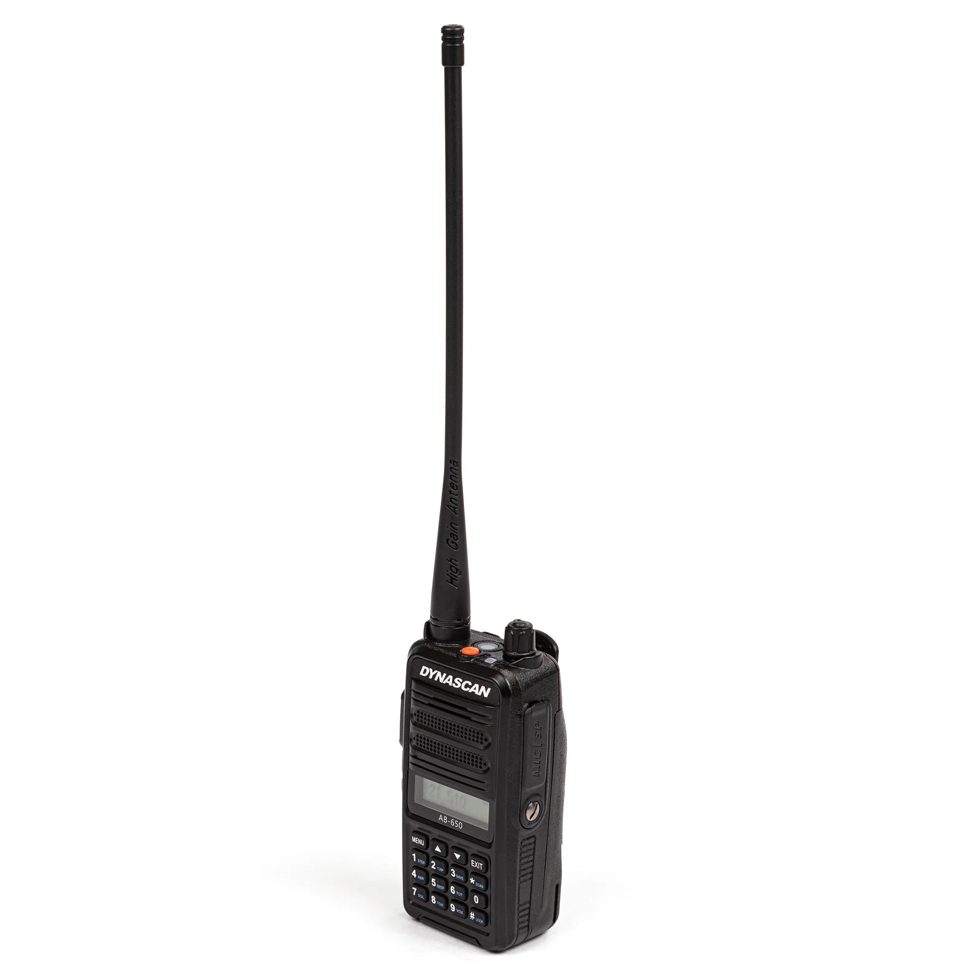 Statie radio portabila VHF Dynascan AB-650 pentru aviatie, 6W, SQ, 118-136.975 MHz, AM, 2600 mAh Li-Ion, Radio FM
