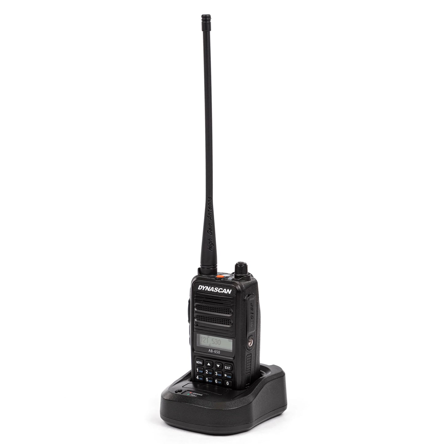 Statie radio portabila VHF Dynascan AB-650 pentru aviatie, 6W, SQ, 118-136.975 MHz, AM, 2600 mAh Li-Ion, Radio FM