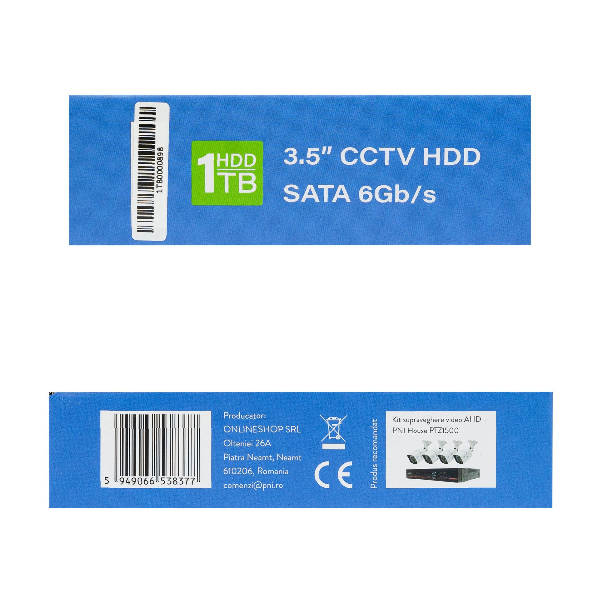 Hard Disk intern PNI SafeHouse 1TB 3.5&#34; HDD, CCTV, 64MB, SATA III, 7200 RPM pentru sisteme de supraveghere