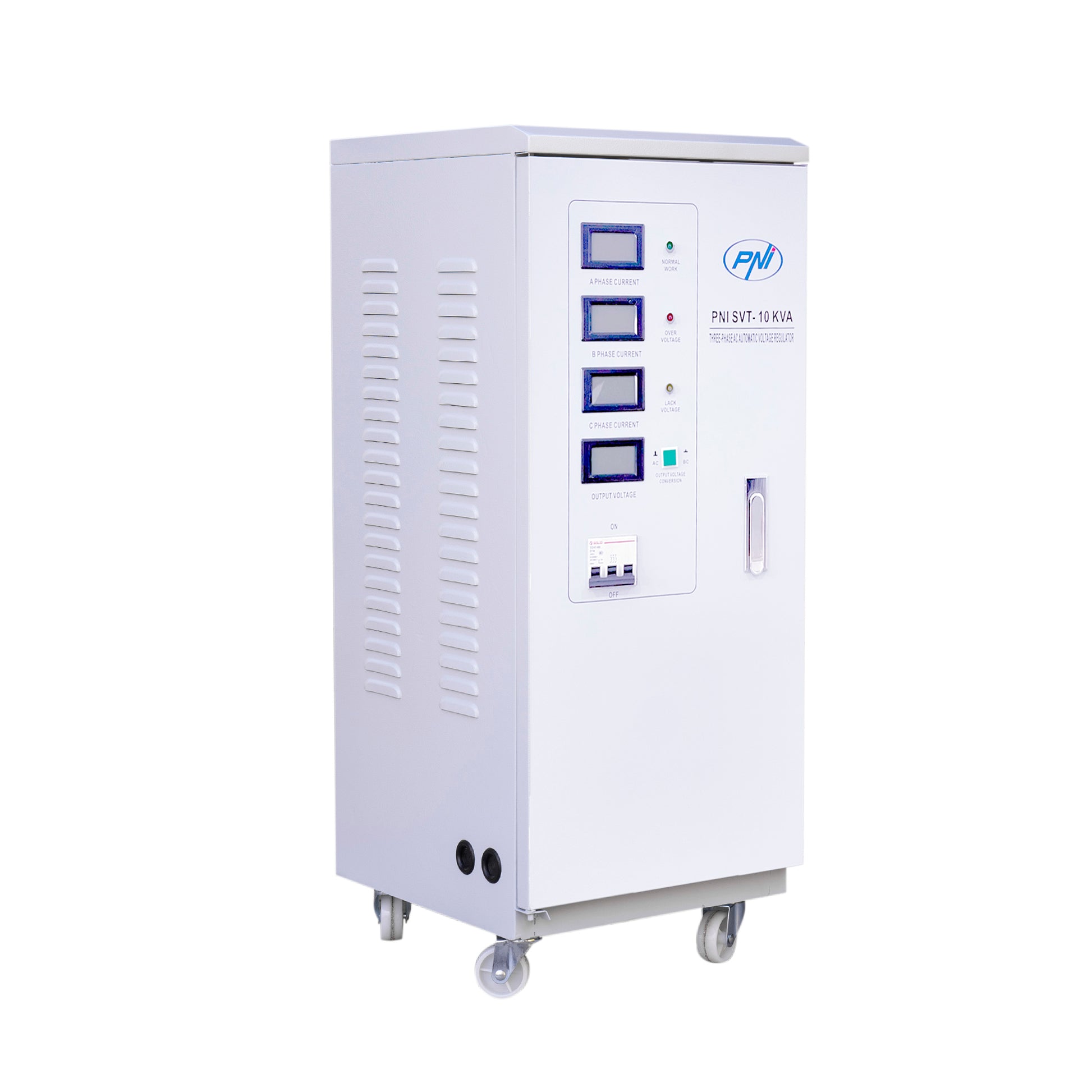 Stabilizator de tensiune trifazat PNI SVT-10K cu servomotor, 10000VA, 8000W, iesire 380V