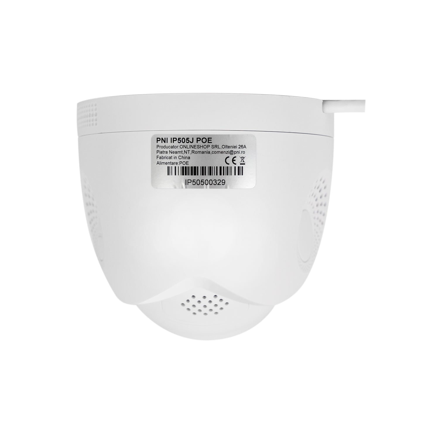 Camera supraveghere video PNI IP505J POE, 5MP, dome, 2.8mm, pentru exterior, alb