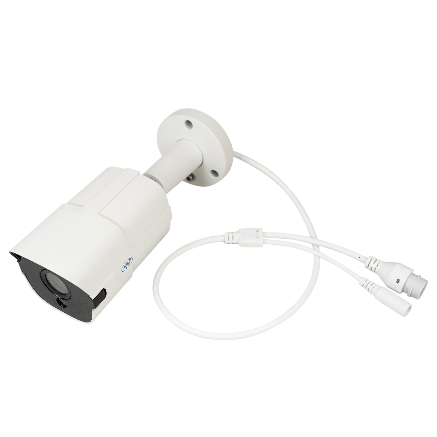 Camera supraveghere video PNI IP818J, POE, bullet 8MP, black light, lentila 2.8mm, pentru exterior, alb