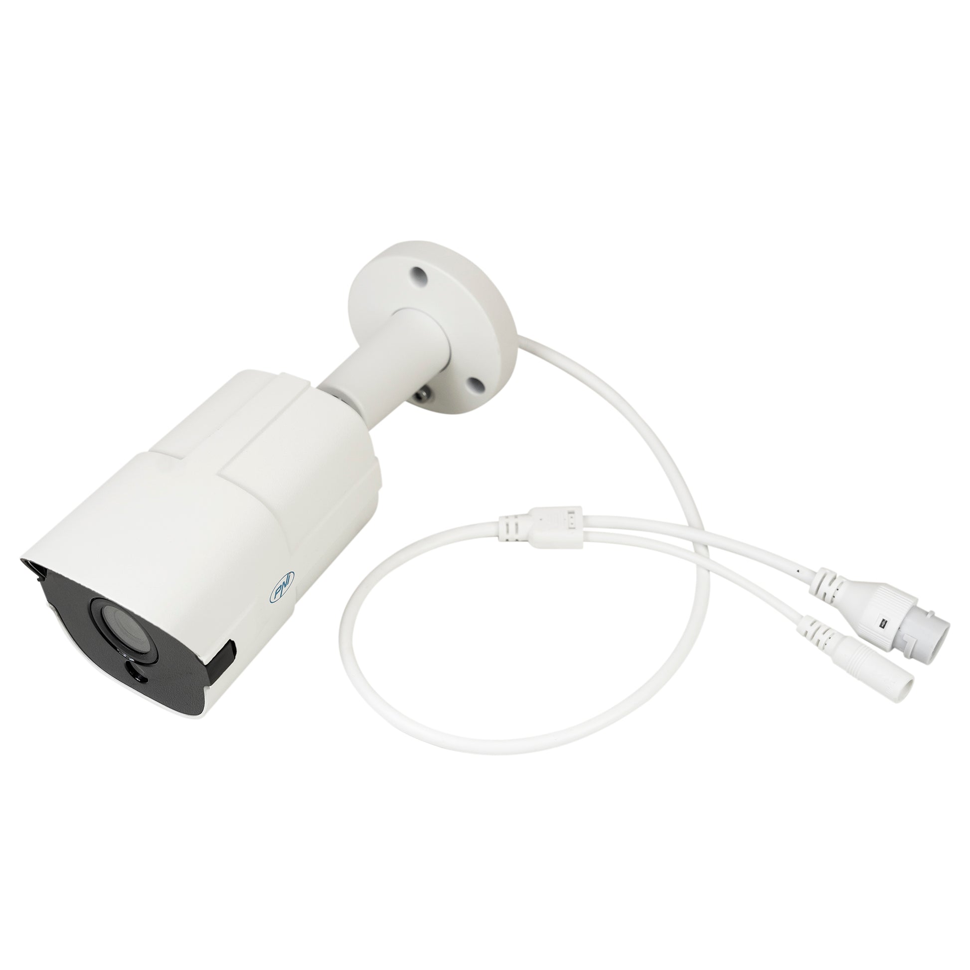 Camera supraveghere video PNI IP818J, POE, bullet 8MP, black light, lentila 2.8mm, pentru exterior, alb
