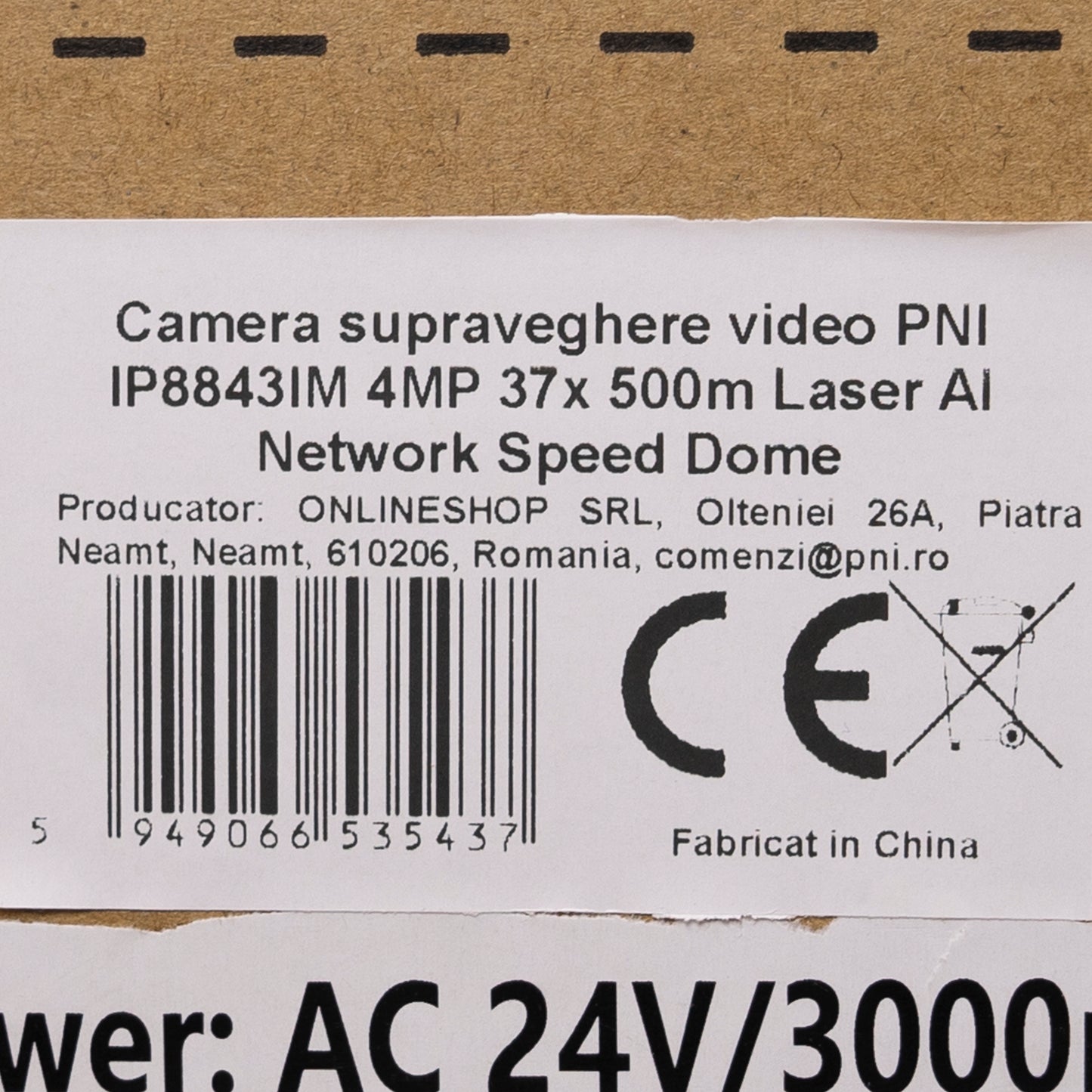 Camera supraveghere video PNI IP8843IM, Speed Dome, PTZ, 4MP, lentila 5.6-208mm, zoom optic 37x, functii AI, identificare autoturism pana la 500 metri, IP67