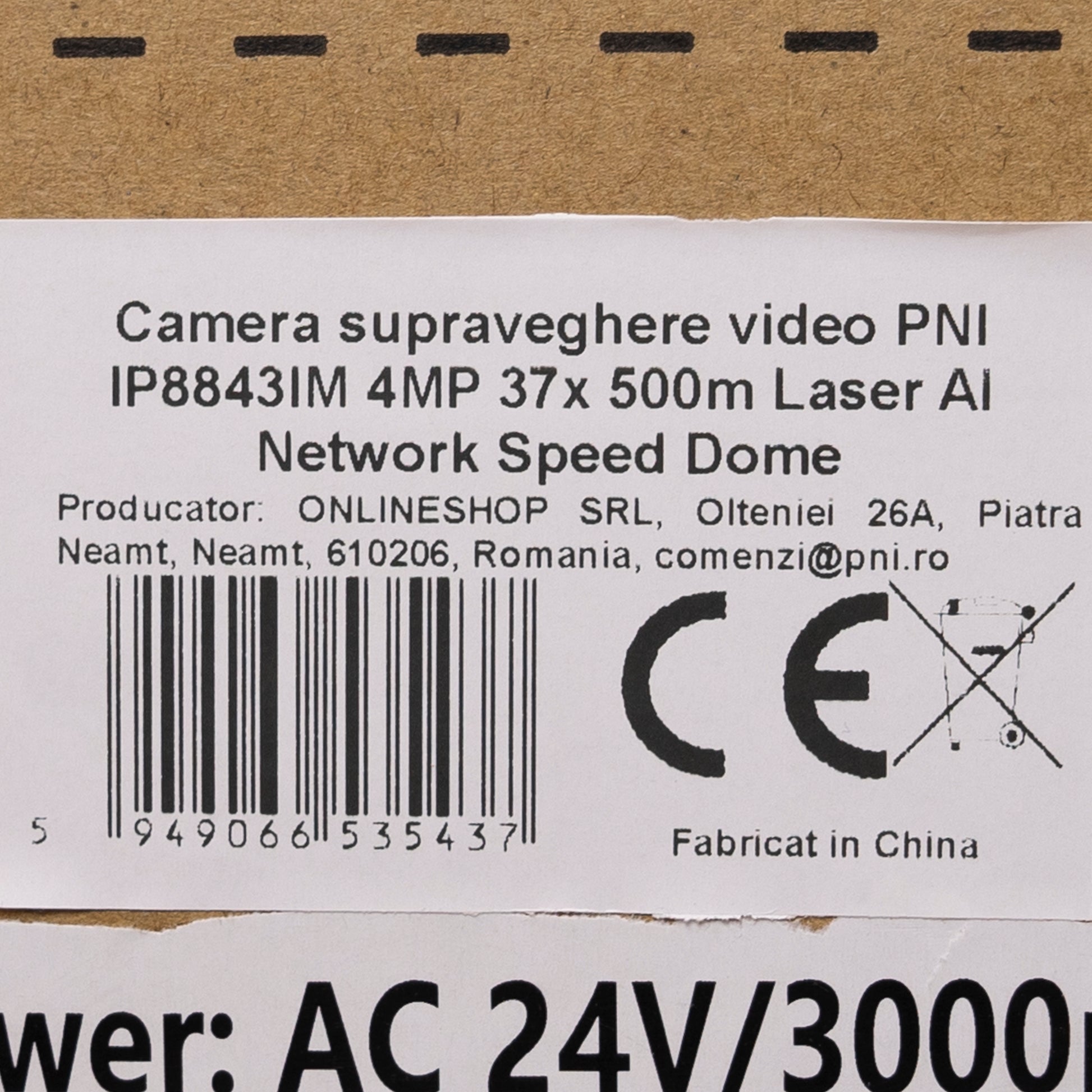 Camera supraveghere video PNI IP8843IM, Speed Dome, PTZ, 4MP, lentila 5.6-208mm, zoom optic 37x, functii AI, identificare autoturism pana la 500 metri, IP67