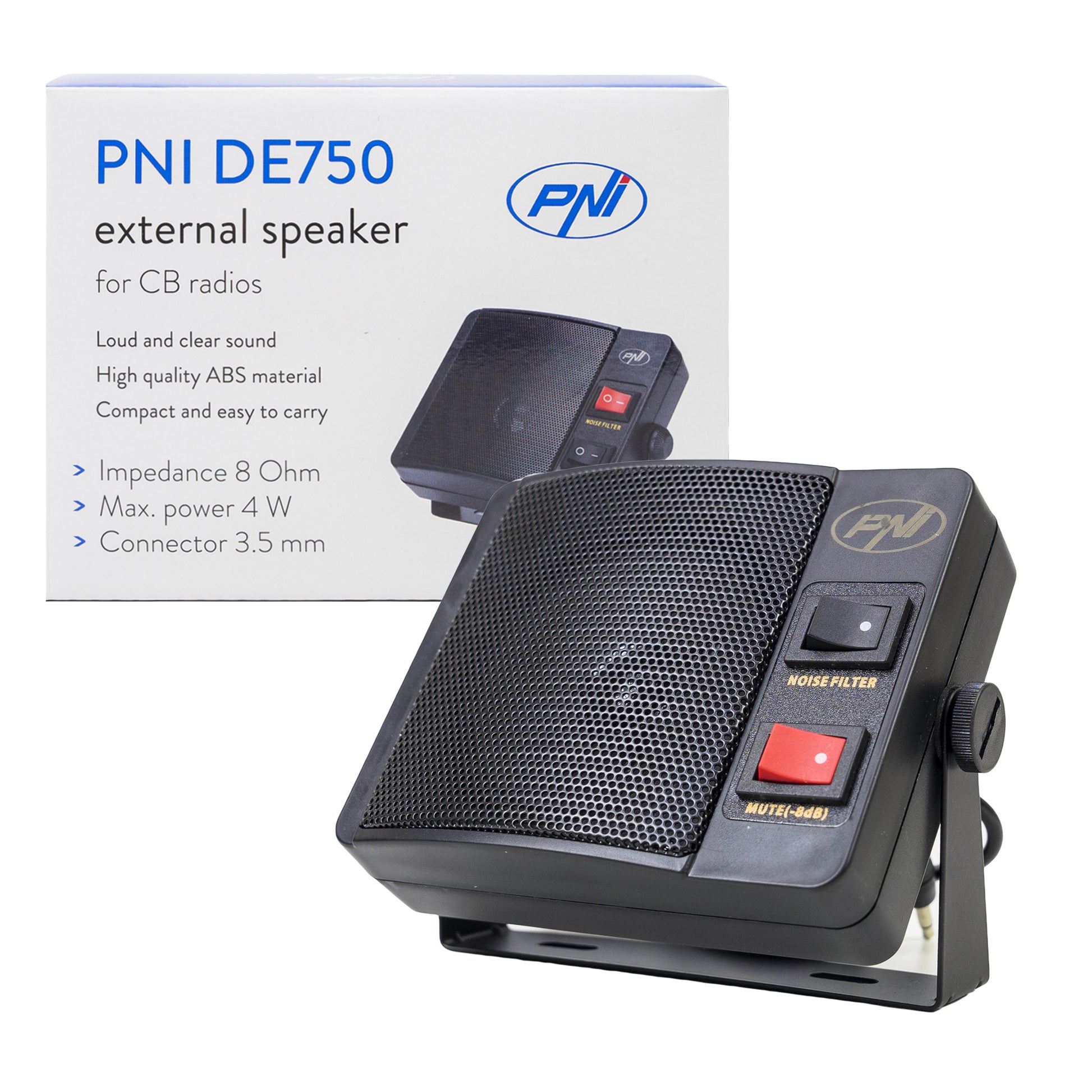 Difuzor extern PNI DE750 pentru statii radio CB, 8 Ohmi, 4 W, difuzor 3 inch, jack 3.5 mm