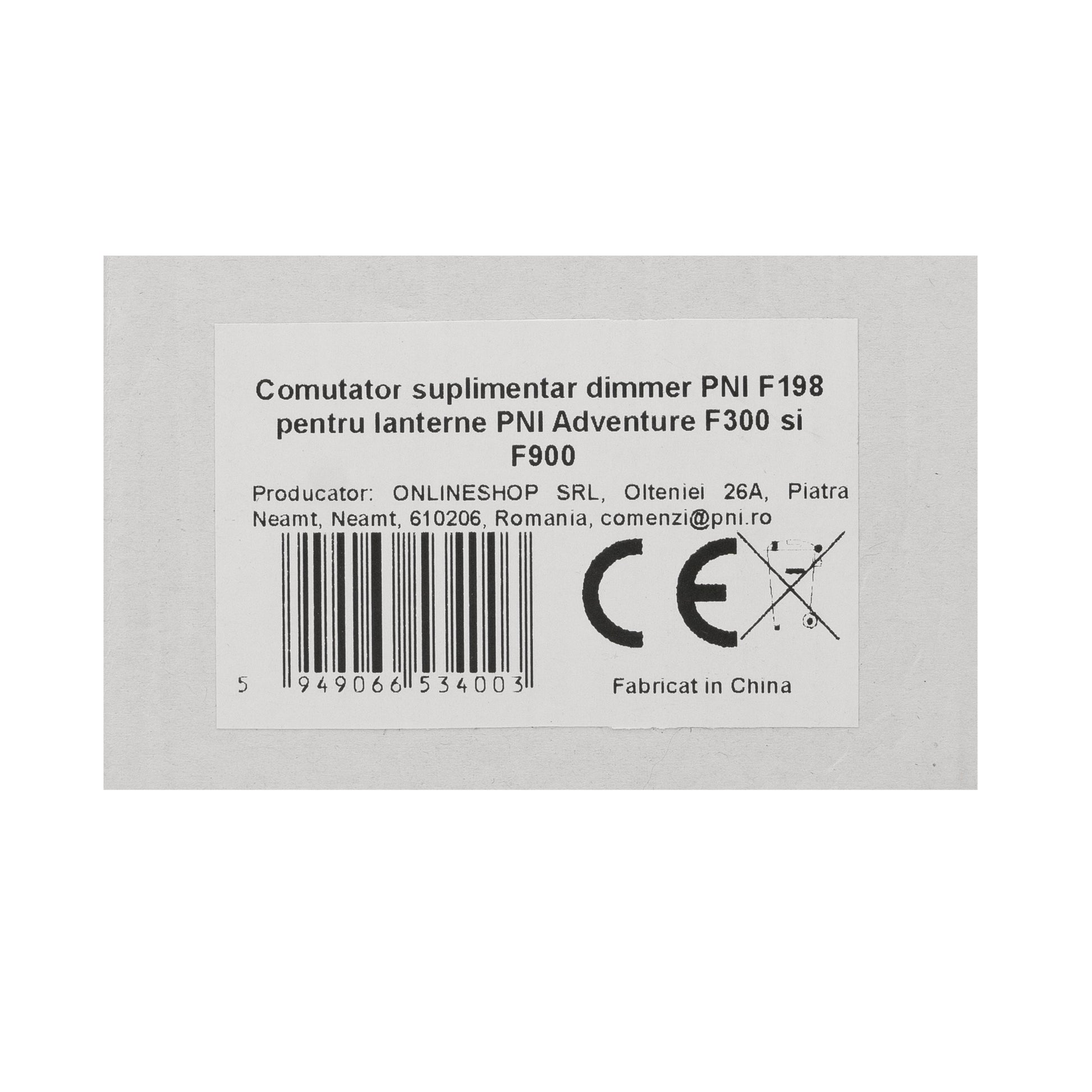 Comutator suplimentar dimmer PNI F198 pentru lanterne PNI Adventure F300 si F900