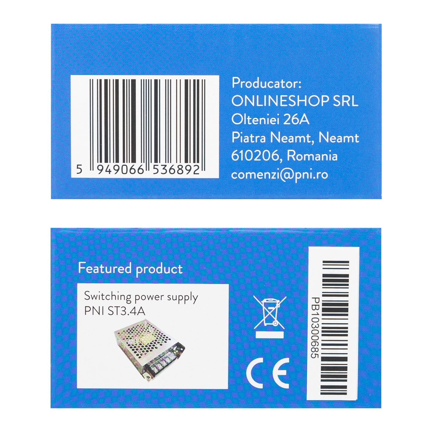 Intrerupator de acces incastrabil PNI PB103, fara atingere, NO/NC/COM, 12V/24V DC, LED stare, metalic, 5 fire