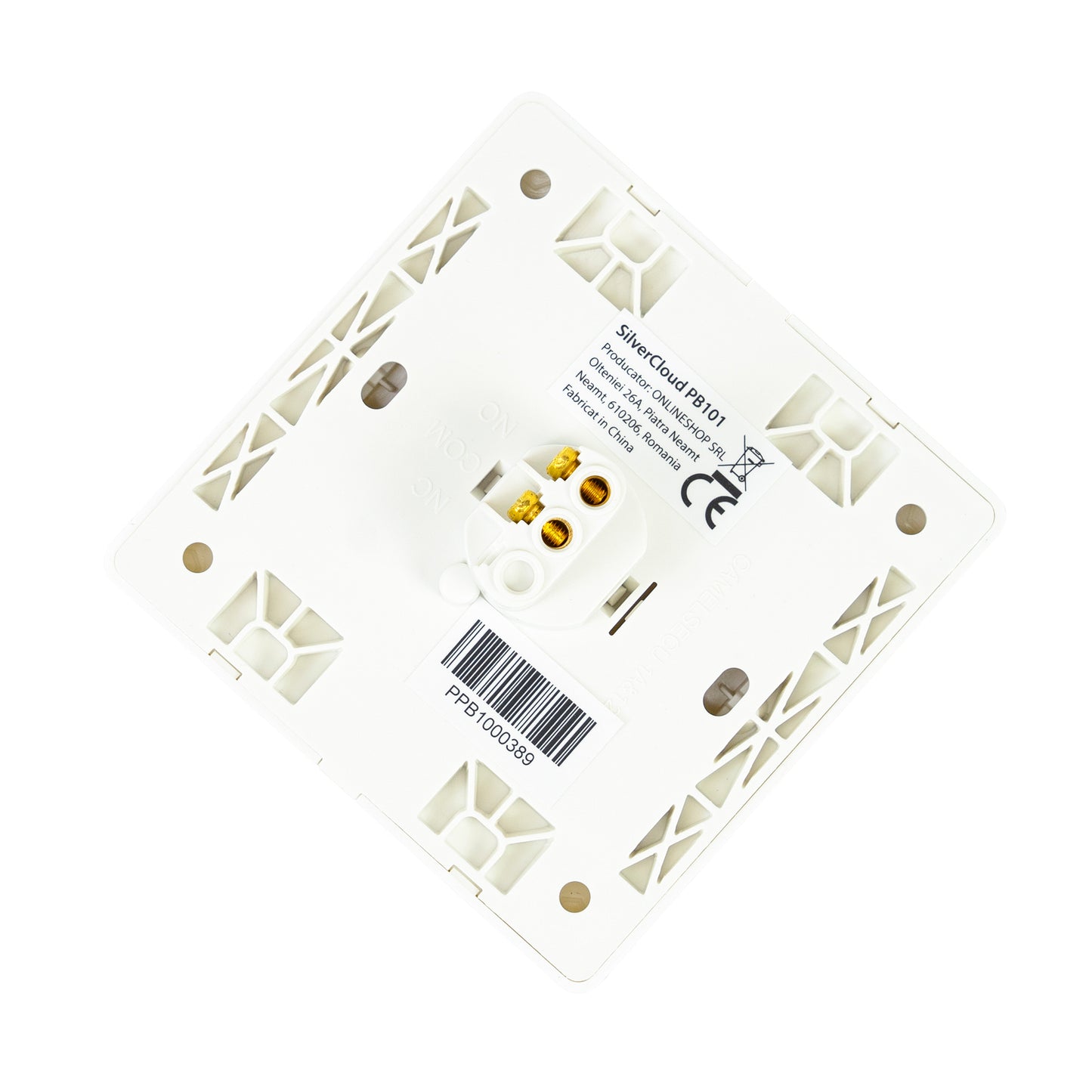 Intrerupator de acces incastrabil PNI PB101 contact iesire NO/COM, max. 36V 3A, alb