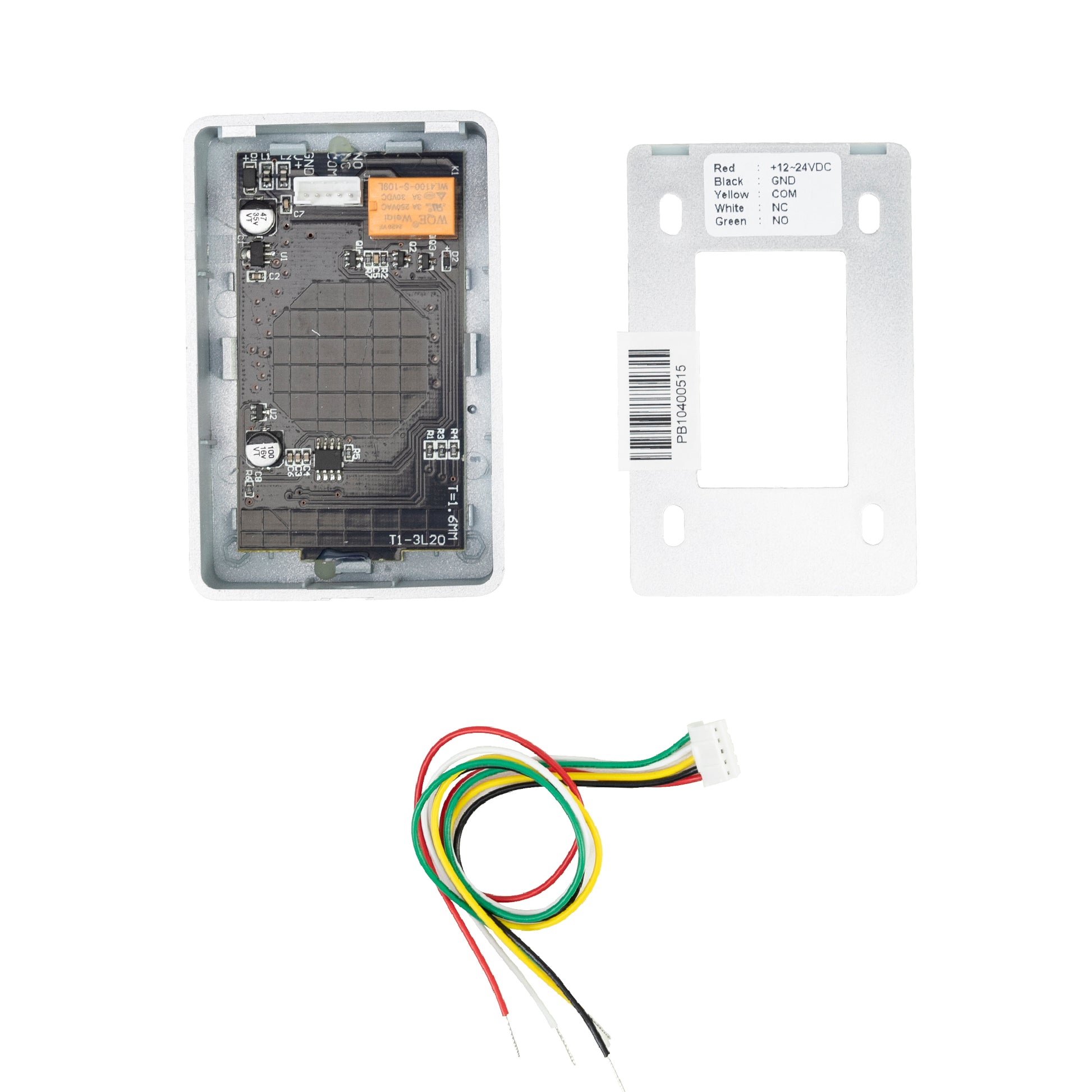 Intrerupator de acces PNI PB104, cu touch, montaj aplicat, NO/NC/COM, 12V/24V DC, LED stare, metalic, 5 fire, IP65