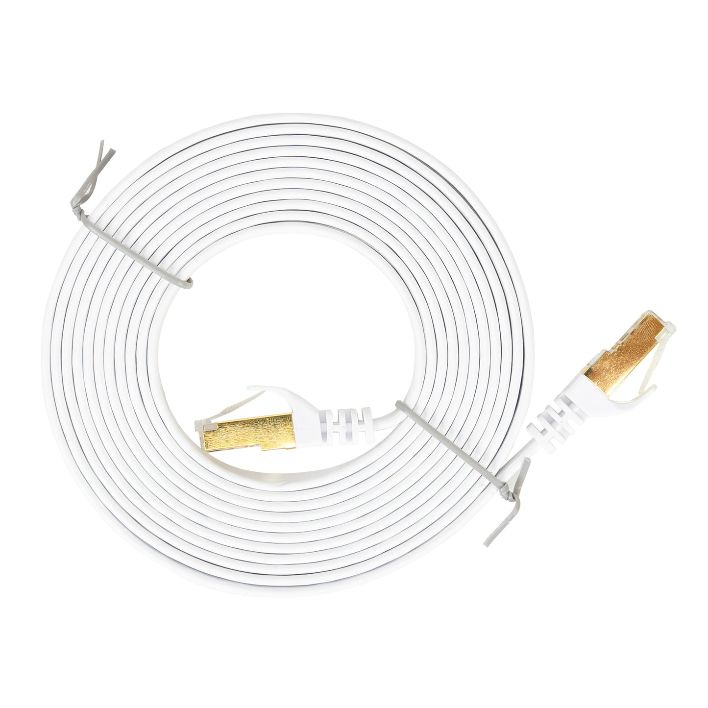 Cablu de retea plat S/STP CAT7 PNI U7030W, 2 x RJ45, 4 perechi de fire, 32AWG, cupru, 10 Gbps, 600 MHz, 3m, alb