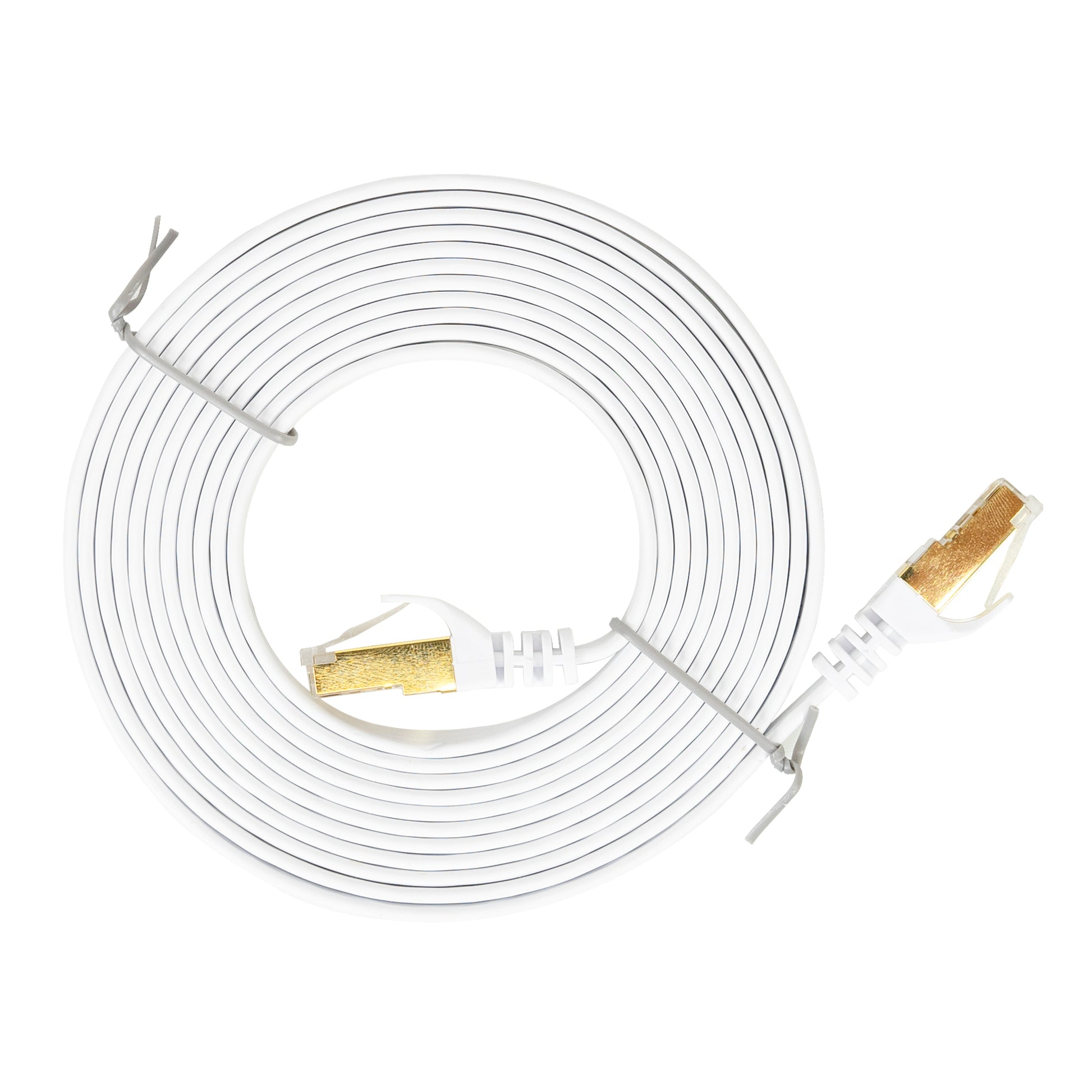 Cablu de retea plat S/STP CAT7 PNI U7030W, 2 x RJ45, 4 perechi de fire, 32AWG, cupru, 10 Gbps, 600 MHz, 3m, alb