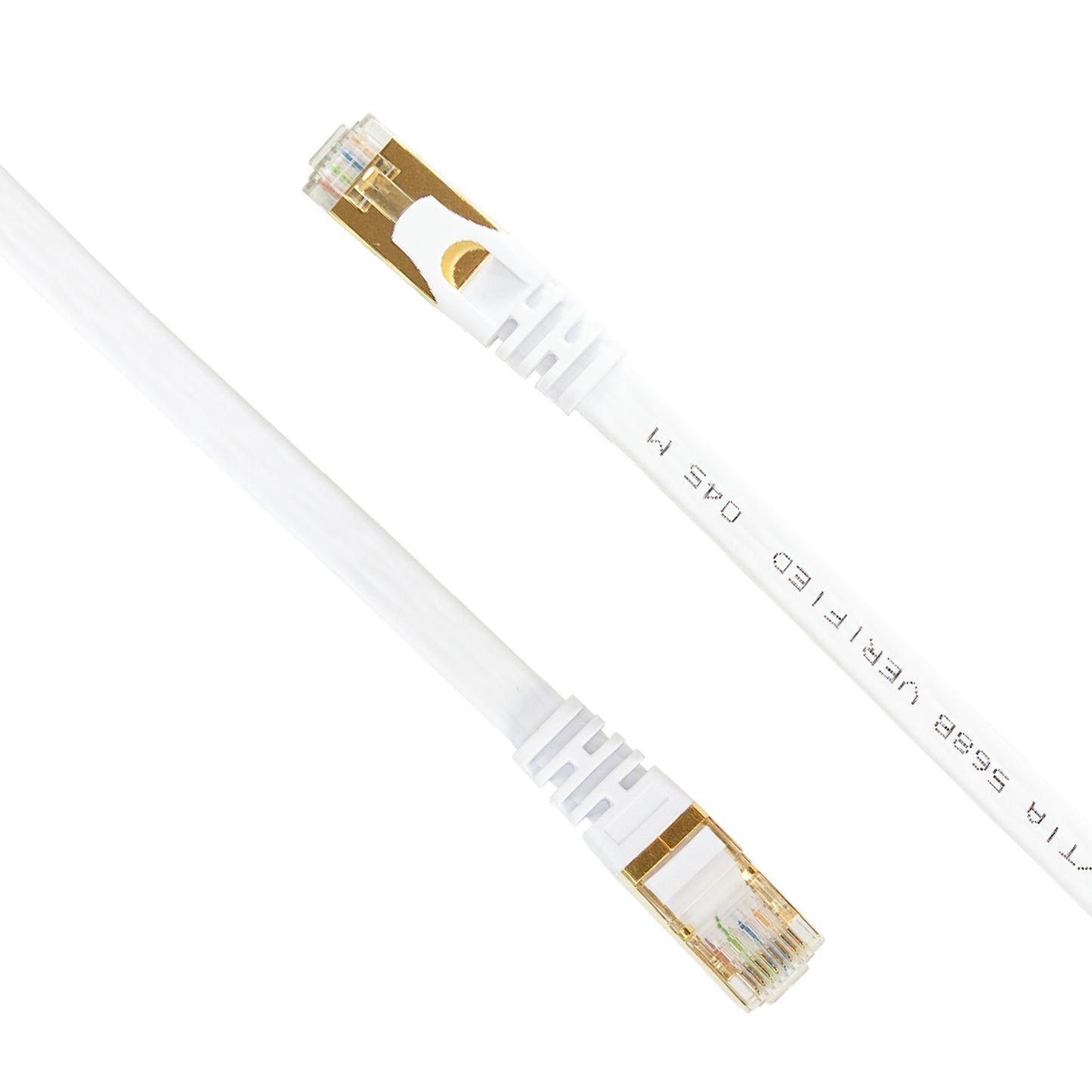 Cablu de retea plat S/STP CAT7 PNI U7150W, 2 x RJ45, 4 perechi de fire, 32AWG, cupru, 10 Gbps, 600 MHz, 15m, alb