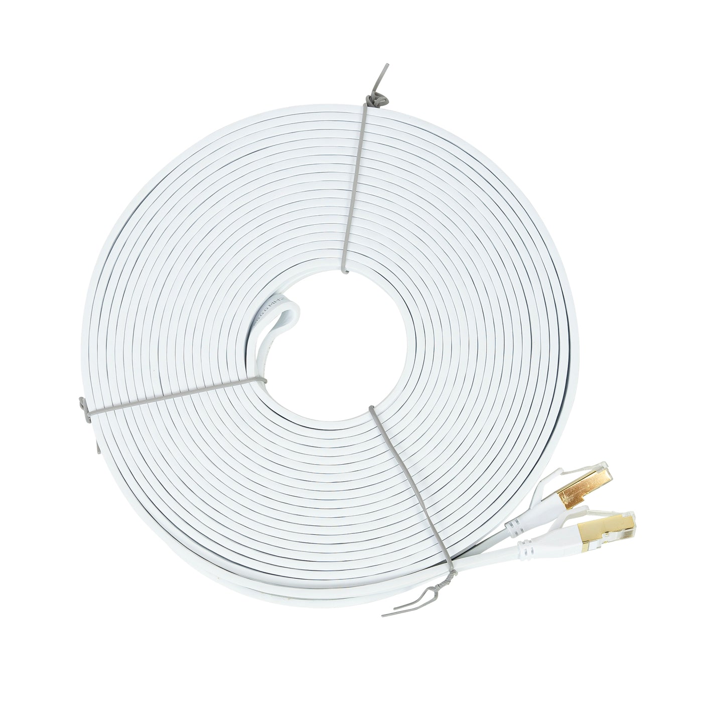 Cablu de retea plat S/STP CAT8 PNI U8200W, 2 x RJ45, 4 perechi de fire, 28AWG, cupru, 40 Gbps, 2000 MHz, 20m, alb