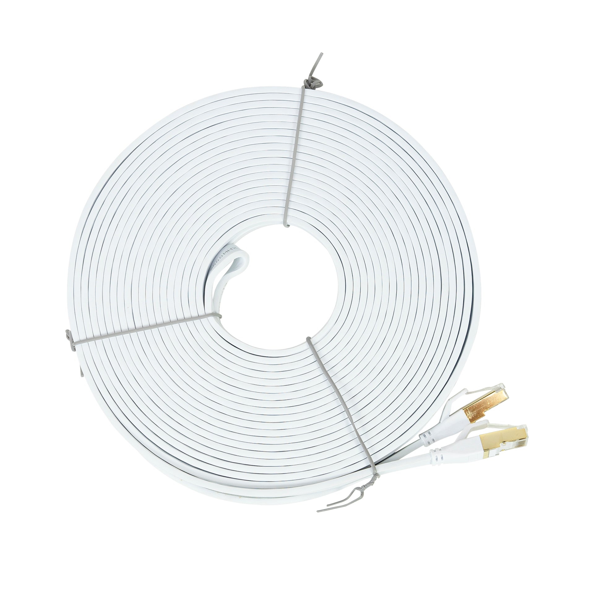 Cablu de retea plat S/STP CAT8 PNI U8200W, 2 x RJ45, 4 perechi de fire, 28AWG, cupru, 40 Gbps, 2000 MHz, 20m, alb