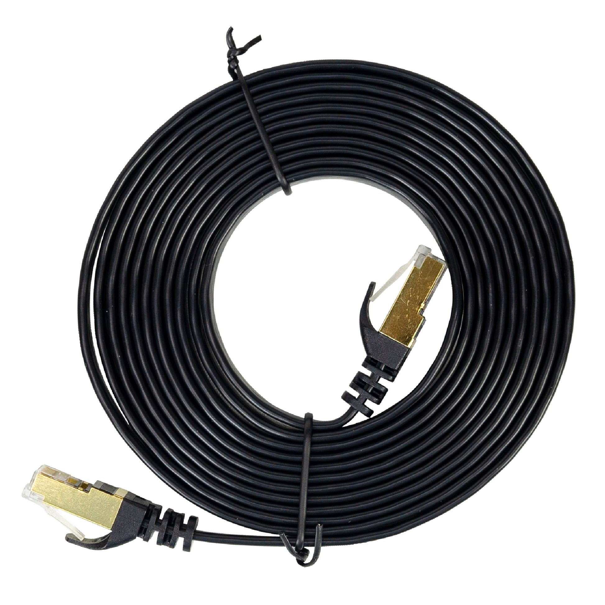 Cablu de retea plat S/STP CAT7 PNI U7030B, 2 x RJ45, 4 perechi de fire, 32AWG, cupru, 10 Gbps, 600 MHz, 3m, negru