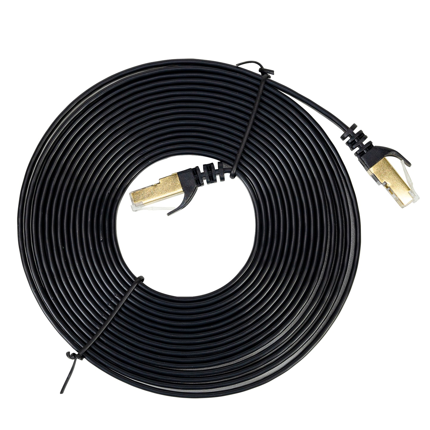 Cablu de retea plat S/STP CAT7 PNI U7050B, 2 x RJ45, 4 perechi de fire, 32AWG, cupru, 10 Gbps, 600 MHz, 5m, negru