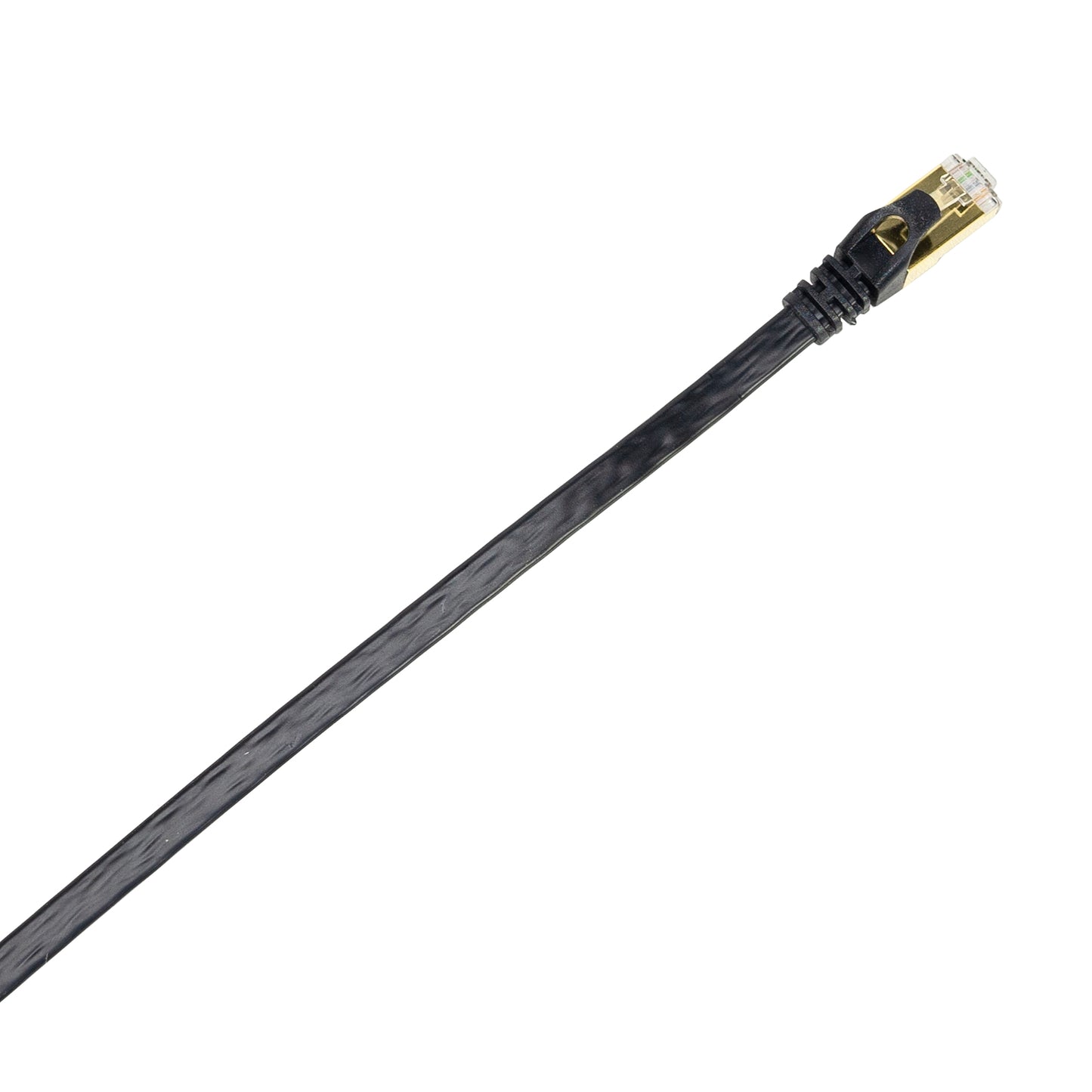 Cablu de retea plat S/STP CAT7 PNI U7150B, 2 x RJ45, 4 perechi de fire, 32AWG, cupru, 10 Gbps, 600 MHz, 15m, negru