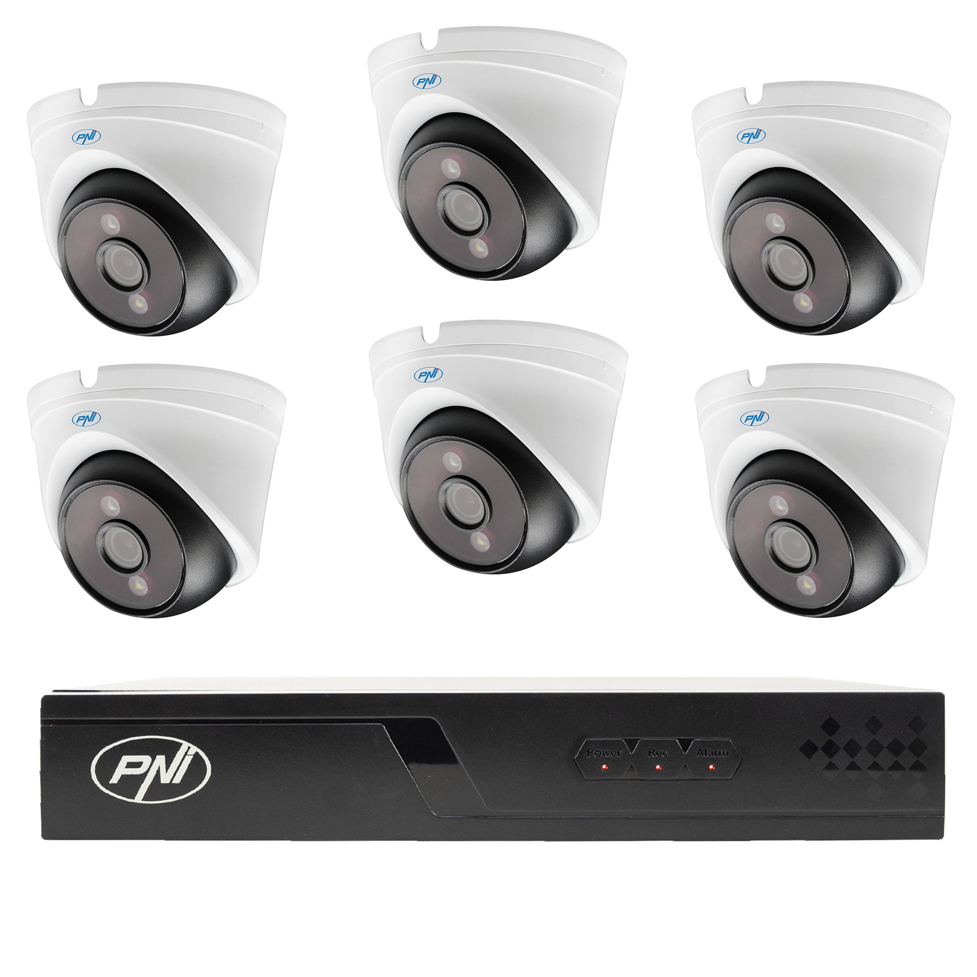 Pachet supraveghere video NVR POE PNI House IP716J, 6 camere PNI IP808J 8MP si 6 cabluri UTP CAT6 20 metri incluse