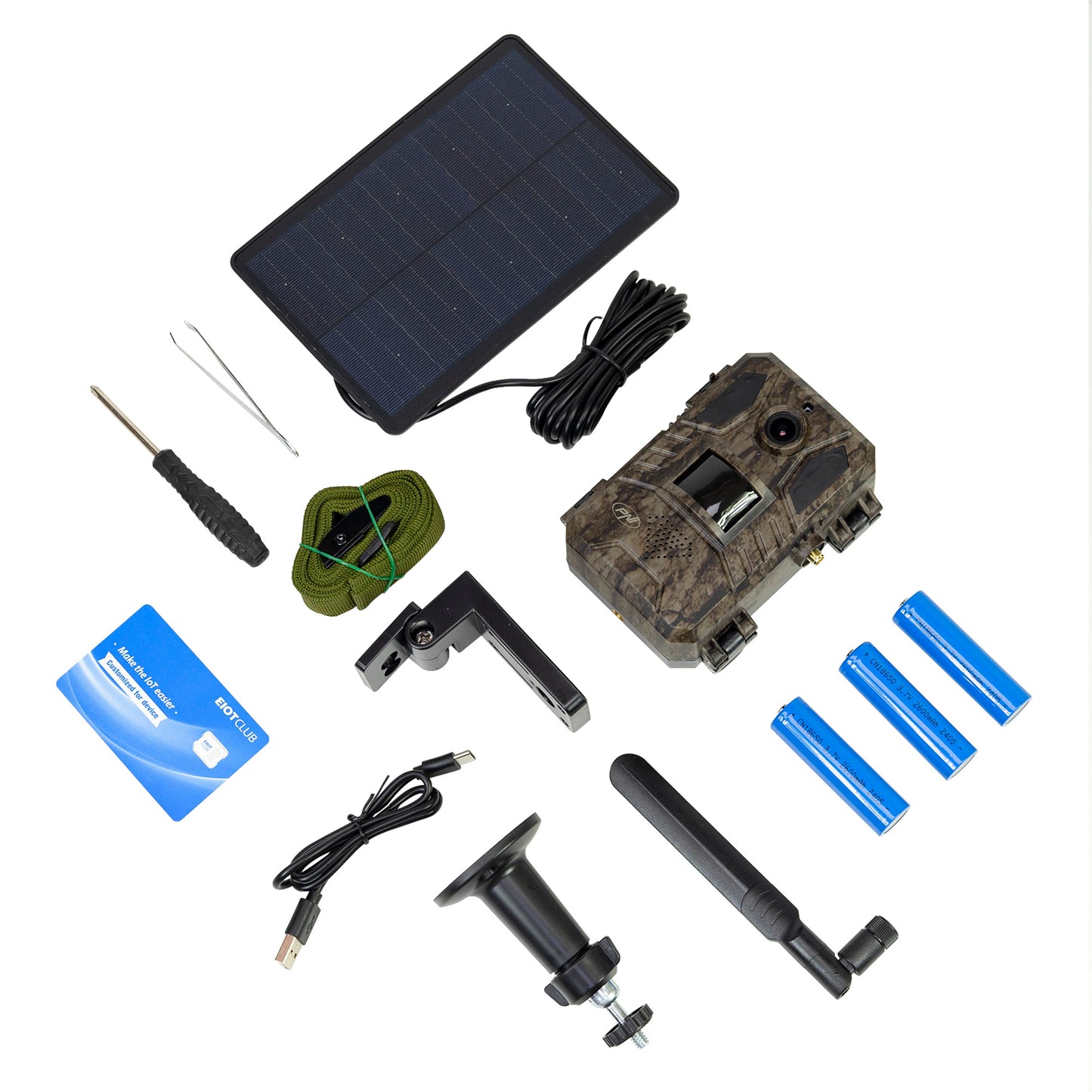 Camera de supraveghere video camuflaj PNI Hunting 751 PRO, 16MP, 4G LTE, GPS, Night Vision, Acumulator, Panou solar, LED-uri invizibile pentru animale, IP66