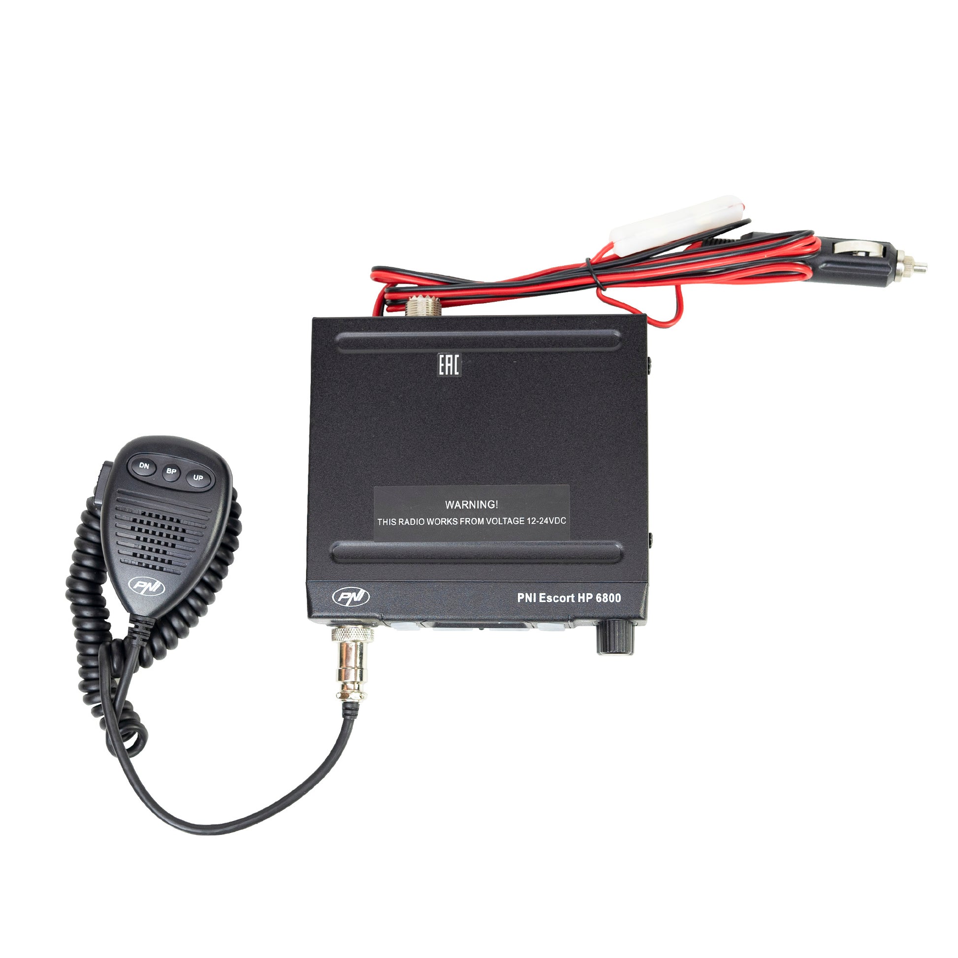 Statie radio CB PNI Escort HP 6800 ASQ, 12/24 V, MP3 player, mufa USB, 4W, AM-FM, mufa de bricheta inclusa