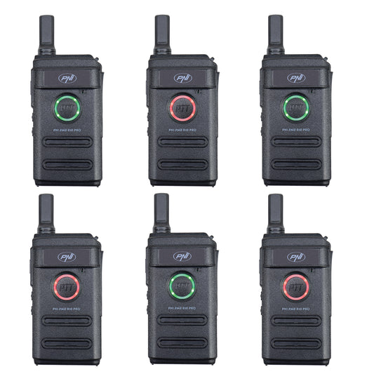 Kit 6 statii radio portabile PNI PMR R10 PRO, 446MHz, 0.5W, 16 canale programabile, 16 PMR si tonuri 50 CTCSS si 104 DCS, Monitor, Scan