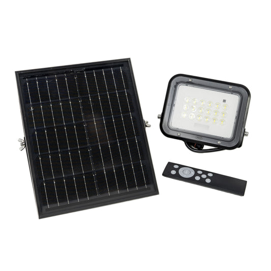 Reflector LED PNI GreenHouse WS50 50W cu panou solar, acumulator 6000mAh, telecomanda, timing si luminozitate reglabila, 6500 K, IP65