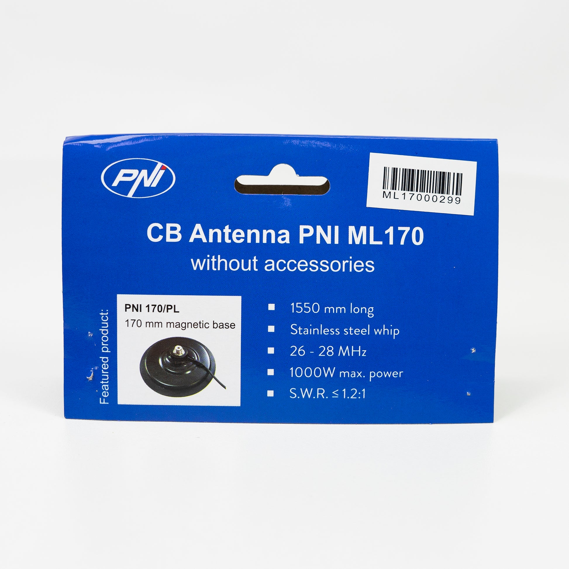 Antena CB PNI ML170 lungime 168 cm, 26-30 MHz, 1000W, fara cablu