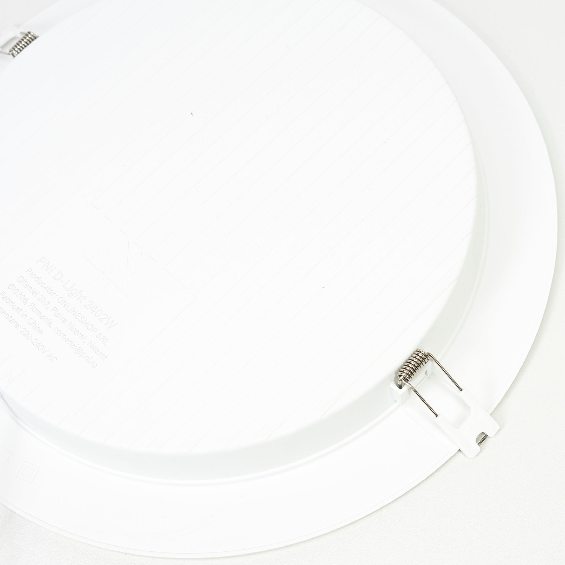 Plafoniera LED PNI D-Light 2402W 24W, incastrabila, rotunda 29 cm, 6500K, alimentare 230V, 2640 lm, alb