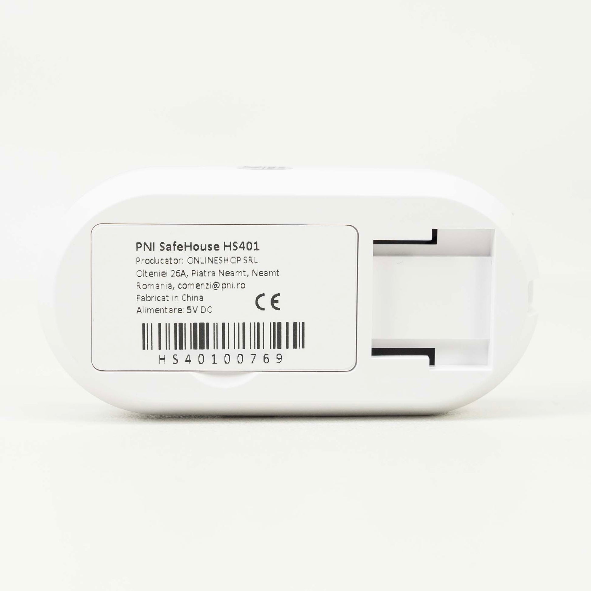 Senzor de miscare PIR PNI SafeHouse HS401 cu Wi-Fi, compatibil cu aplicatia Tuya, alarma sonora 80dB, difuzor incorporat, alimentare 5V USB C