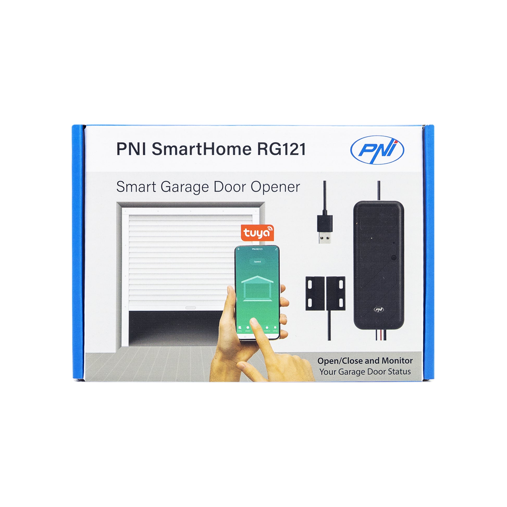 Releu inteligent PNI SmartHome RG121 cu Wi-Fi pentru comanda deschidere usa garaj/poarta, compatibil cu aplicatia Tuya, alimentare 5 V