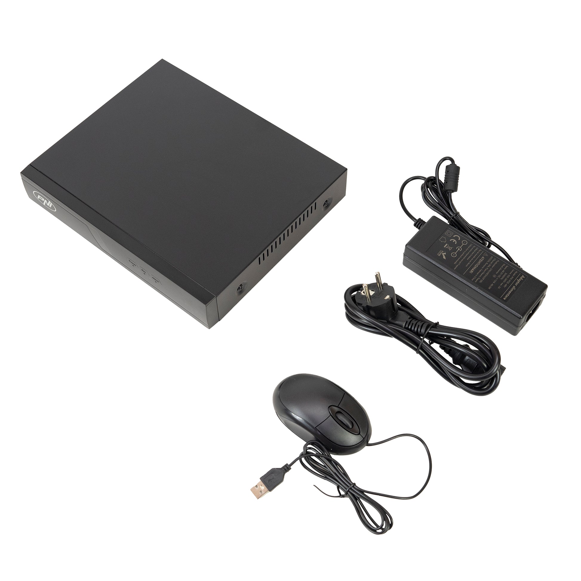 Pachet supraveghere video NVR POE PNI House IP710J, 4 camere PNI IP818J 8MP si 4 cabluri UTP CAT6 20 metri incluse