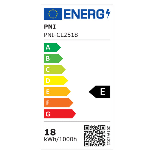 Spot LED PNI D-Light CL2518 18W, incastrabil, rotund 22 cm, 6400K, alimentare 230V, 1980 lm, alb rece