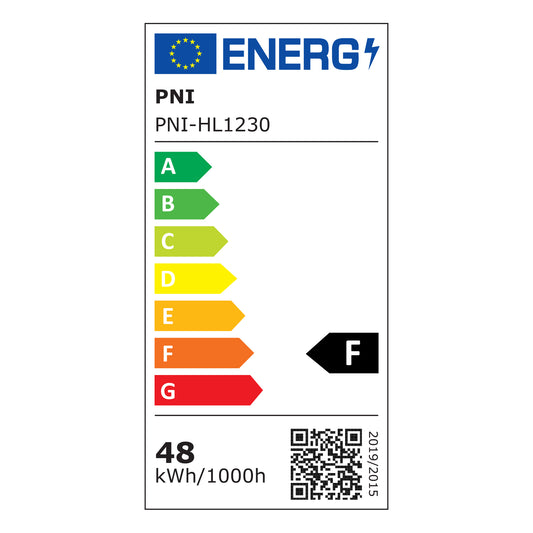 Panou LED PNI H-Light 1230 48W, 1200x300mm, 4800lm, 6400K, de interior, incastrabil, alb rece
