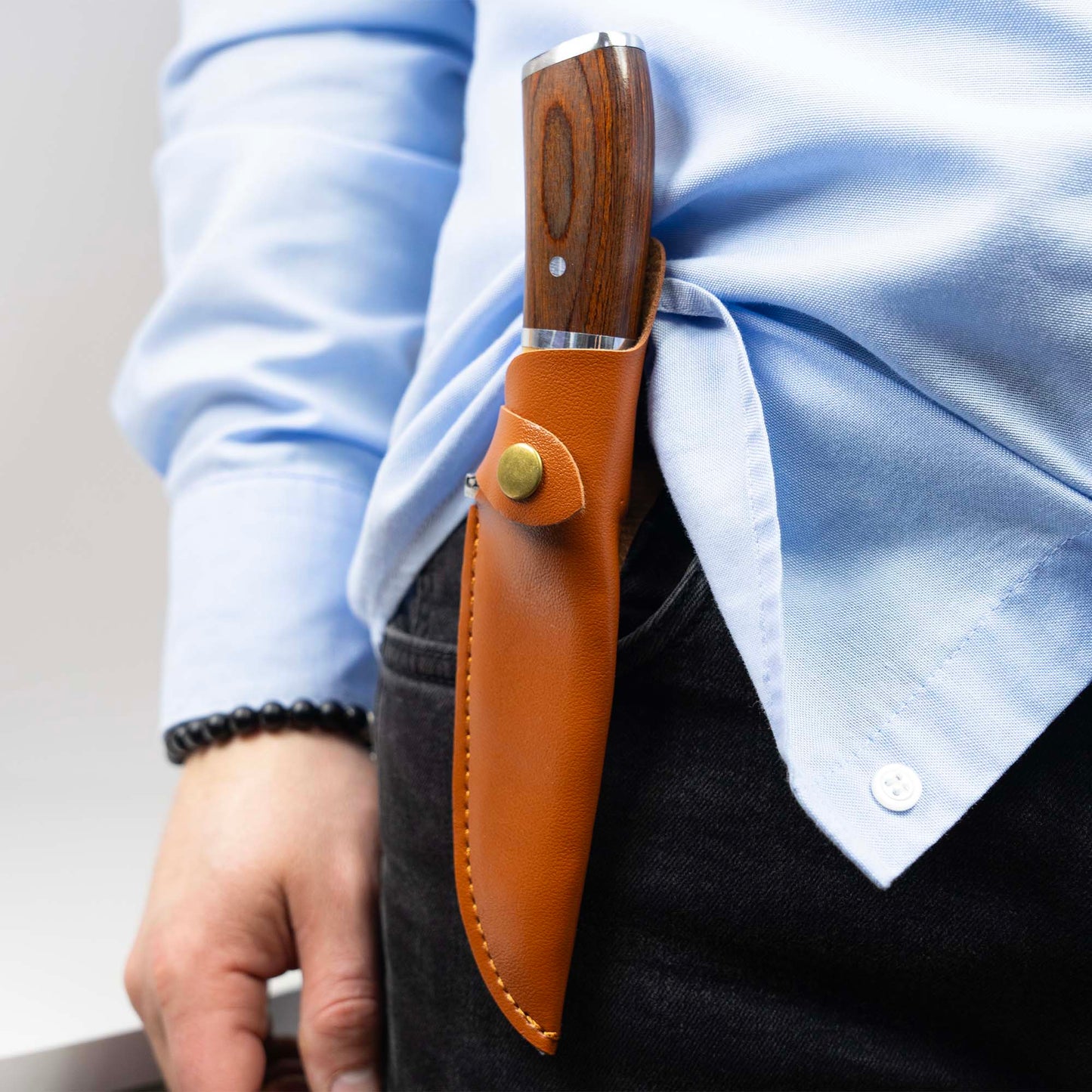 Cutit vanatoare PNI Hunting H100, lungime 215 mm, husa inclusa